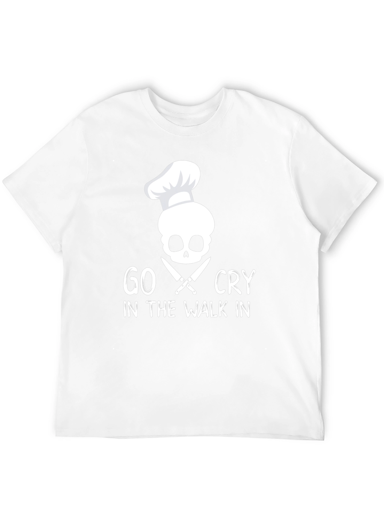 Black Go Cry in the Walk In Chef Skull T-Shirt view 12
