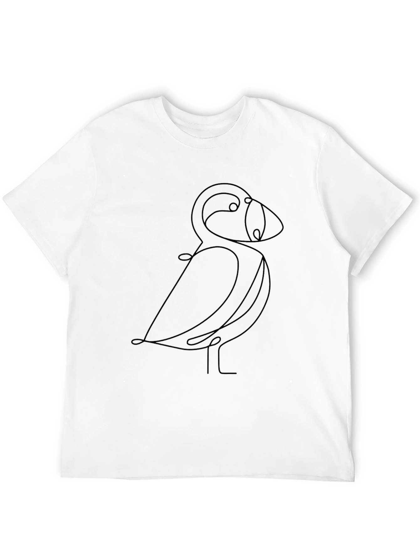 Black Minimalist Line Art Bird Black T-Shirt view 12