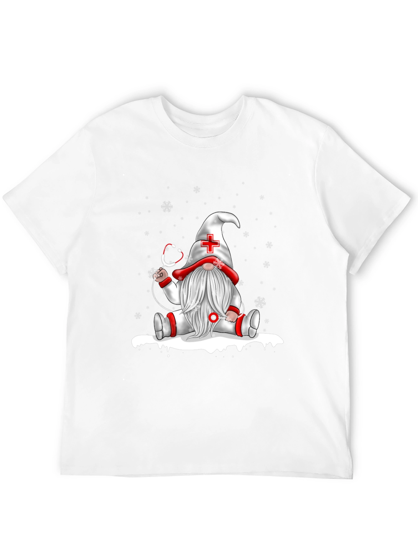 Black Nurse Gnome T-Shirt - Holiday Gift view 12