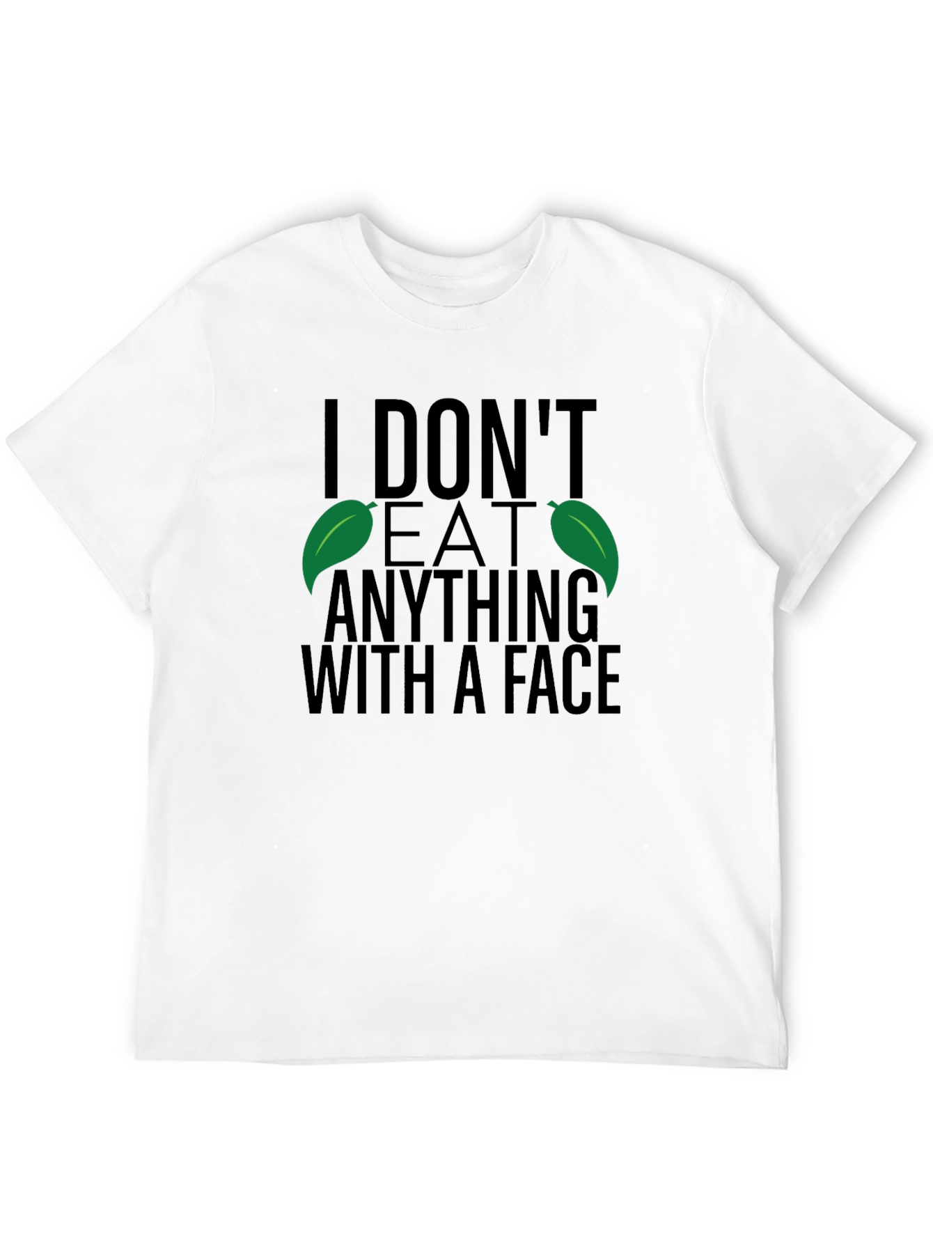 Black Vegan T-Shirt - I Don't Eat Anything With A Face view 12