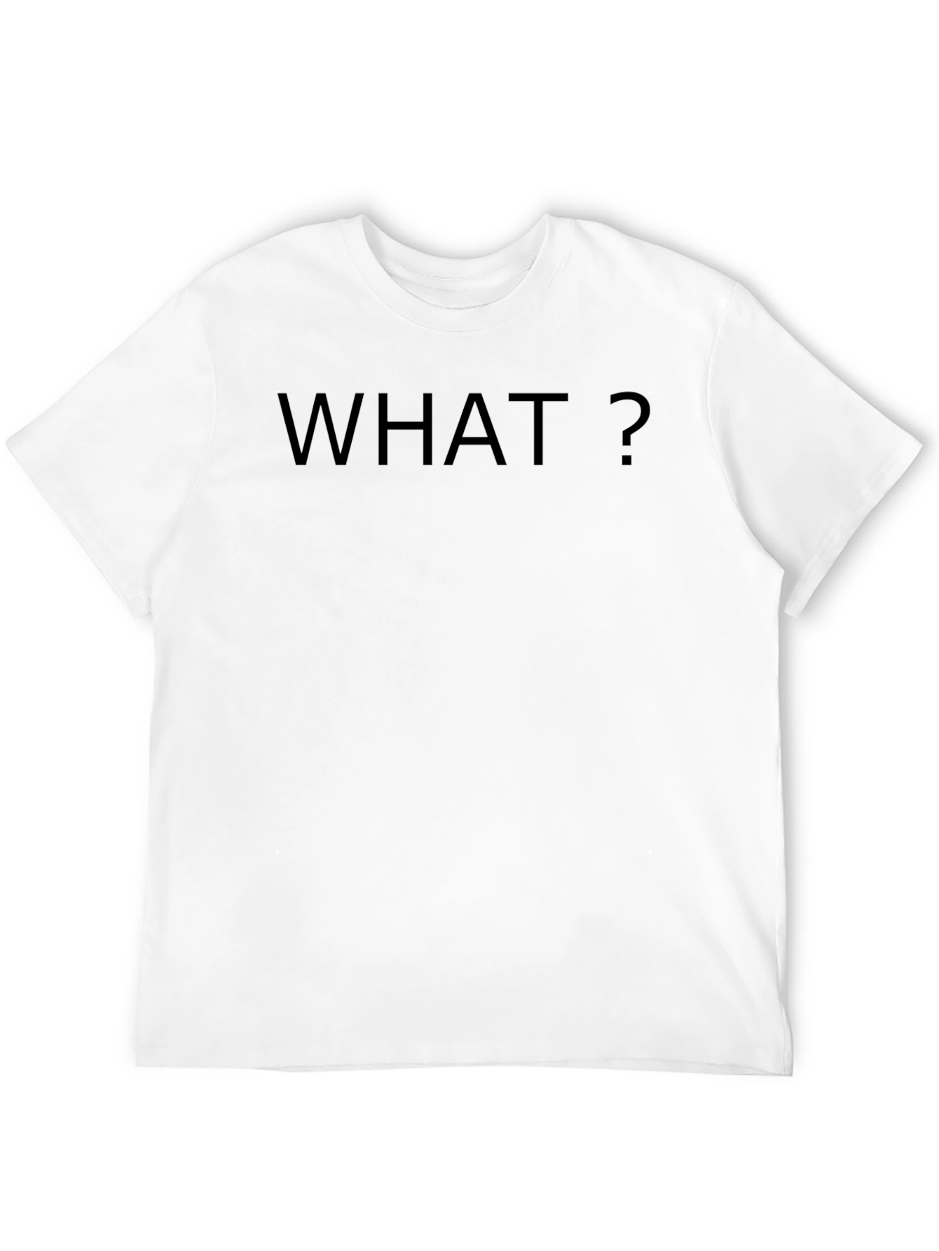 Black Men's 'What?' Graphic Black T-Shirt view 12