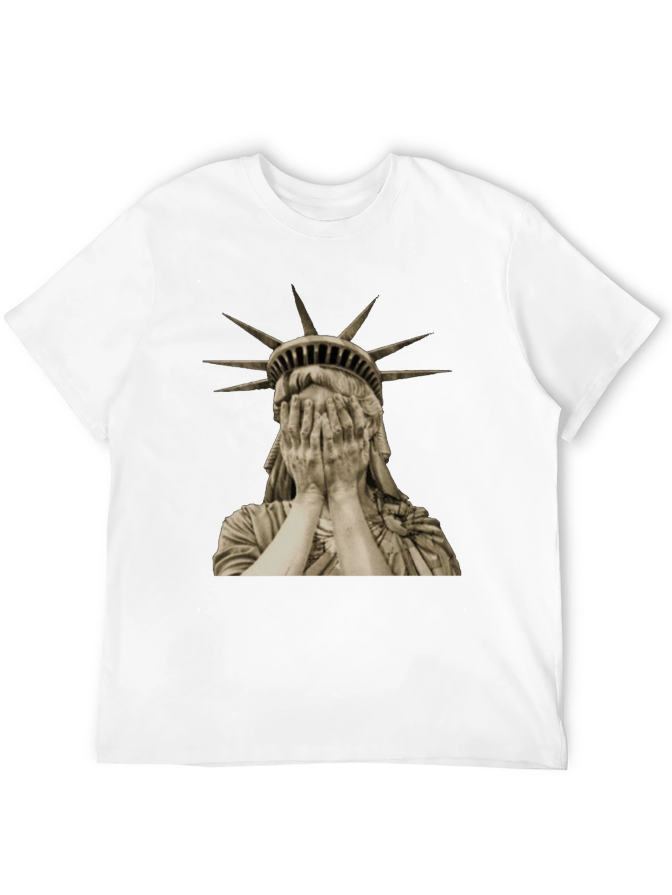 Black Statue of Liberty Crying Graphic Tee view 12