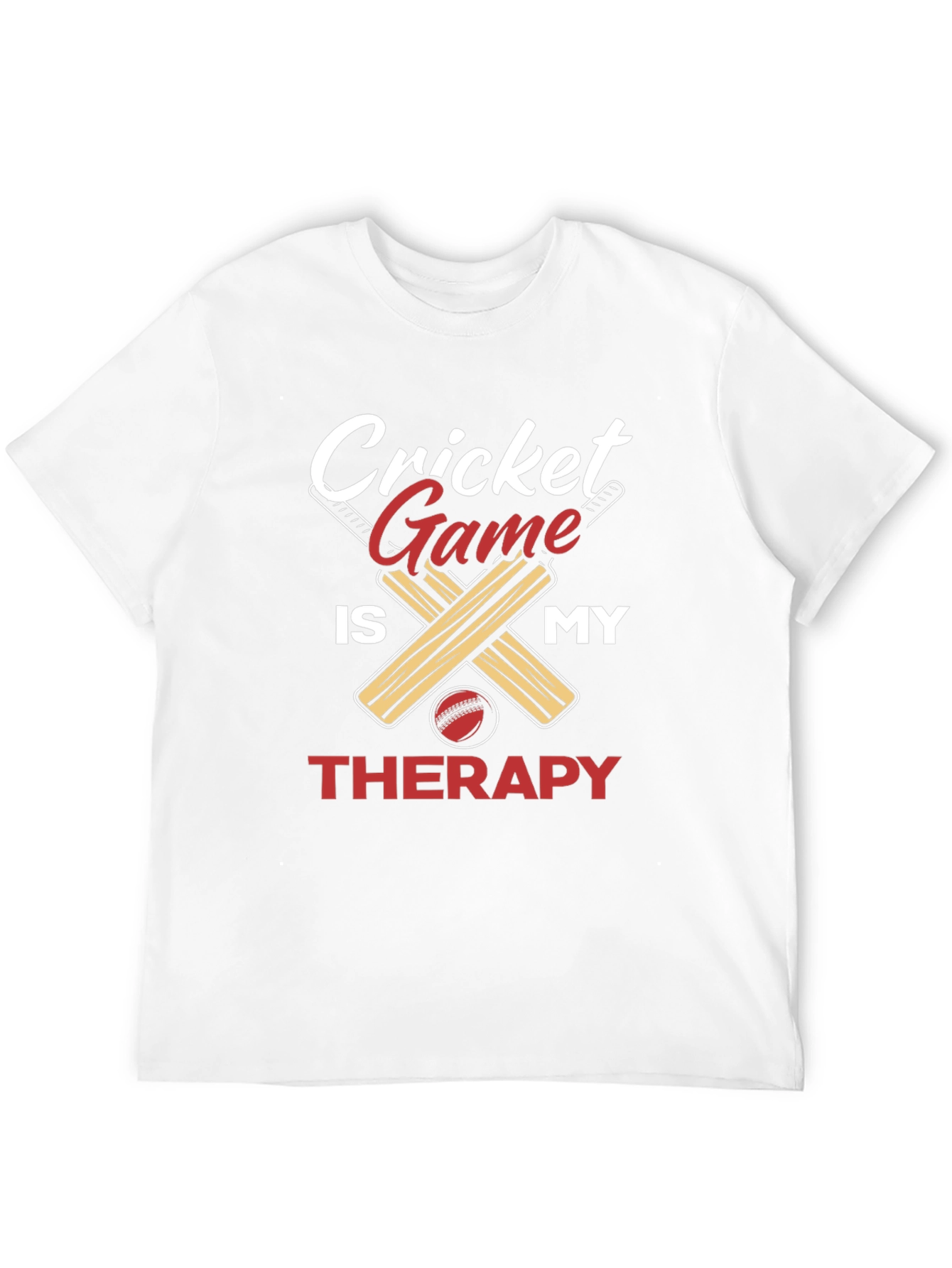 Black Cricket Game is My Therapy Graphic T-Shirt view 12