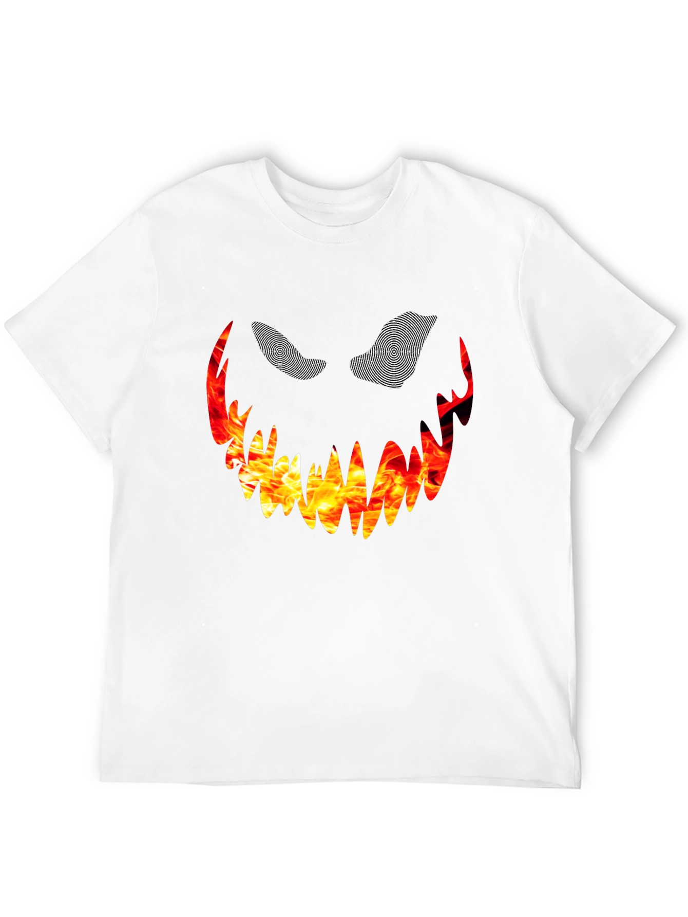 Black Fiery Monster Face Graphic Tee - Black view 12