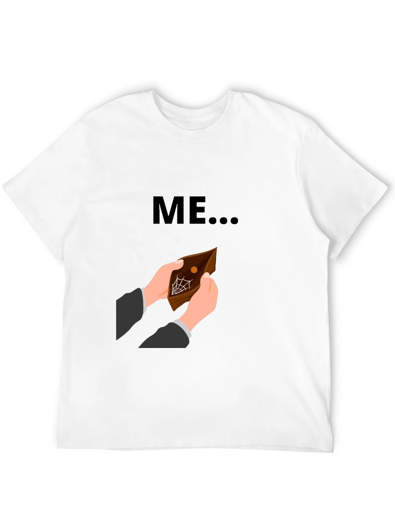 Black Funny 'ME' Empty Wallet Graphic T-Shirt view 12