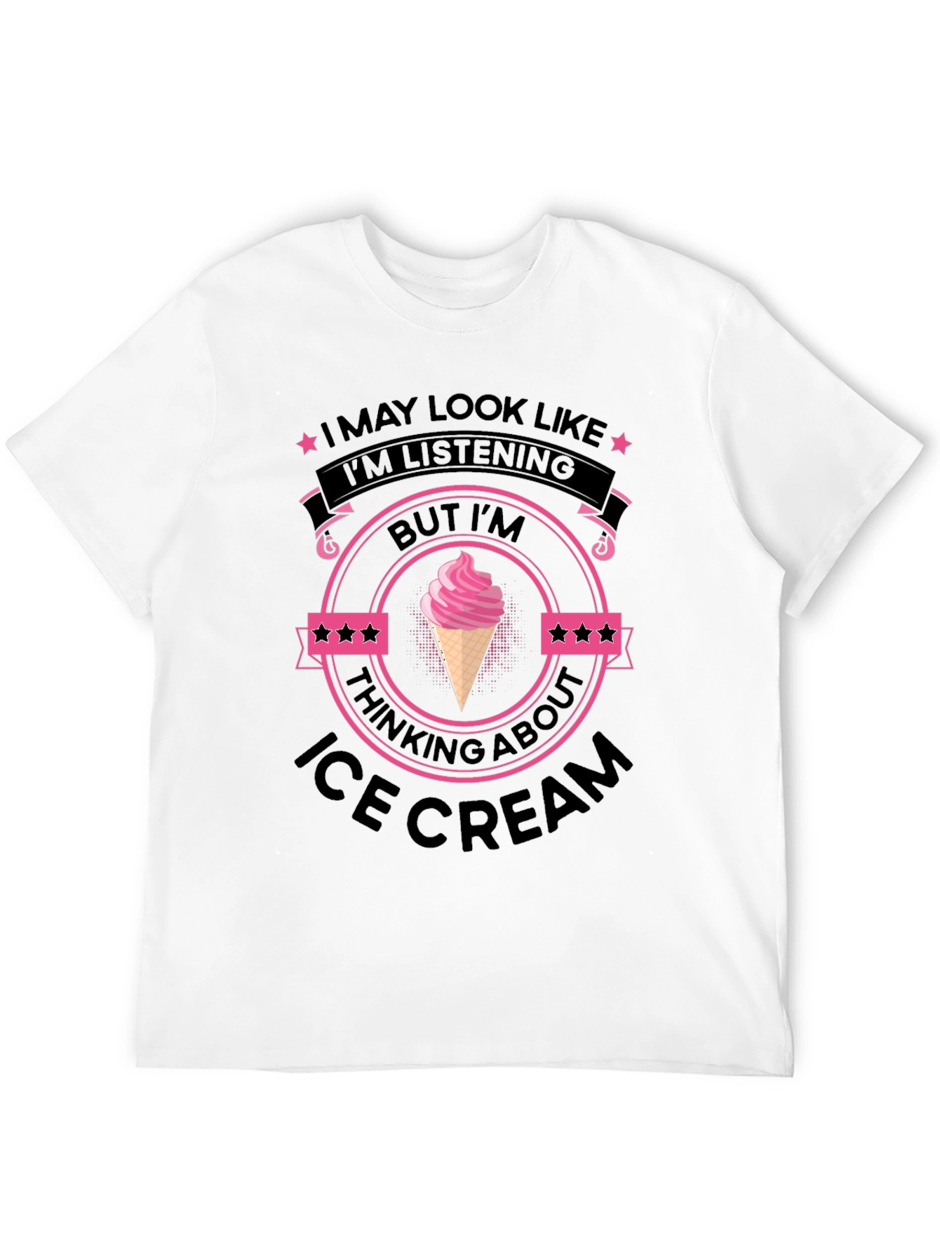 Black Ice Cream Minded Black T-Shirt view 12