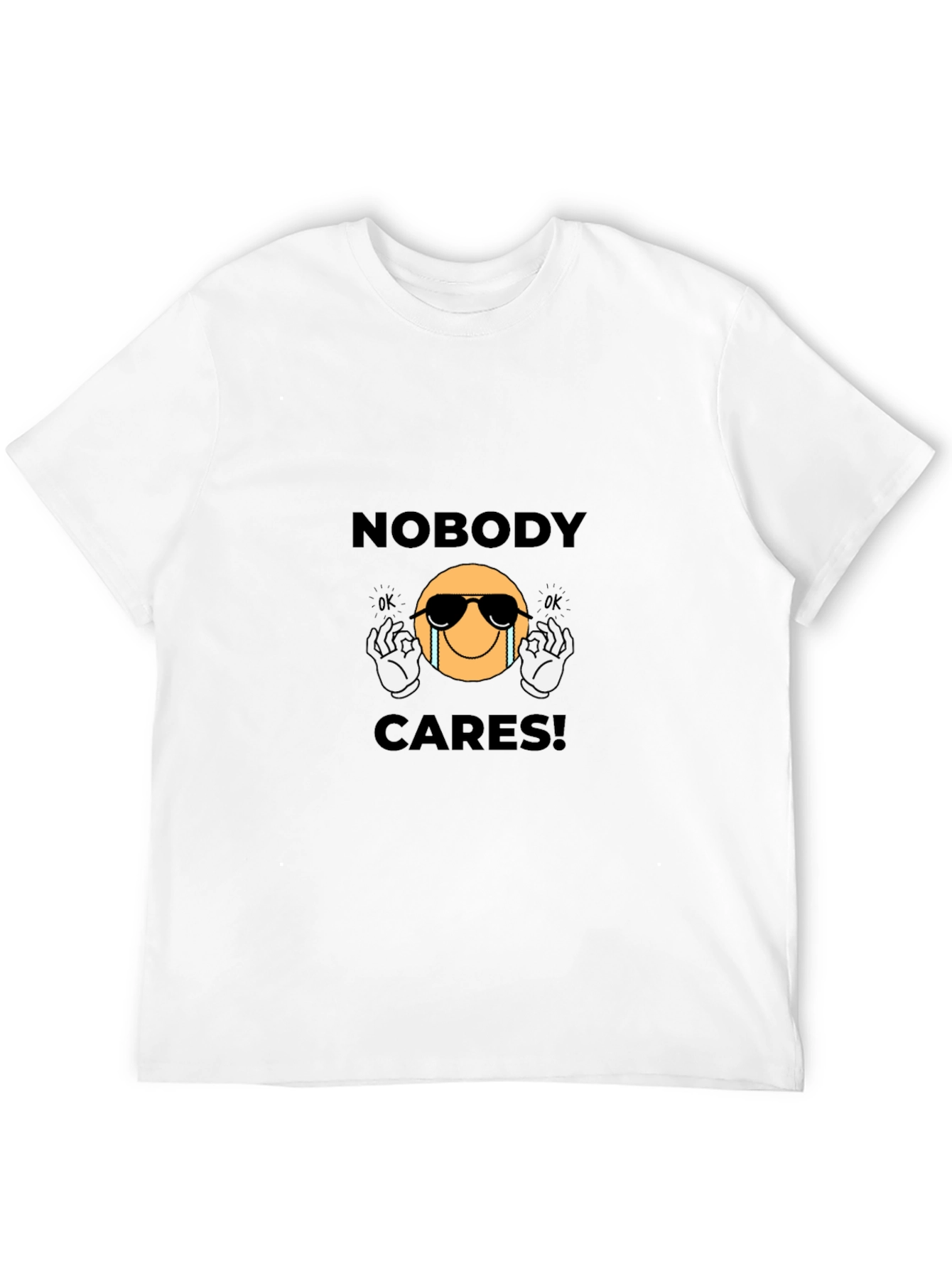 Black Nobody Cares Graphic T-Shirt - Black view 12