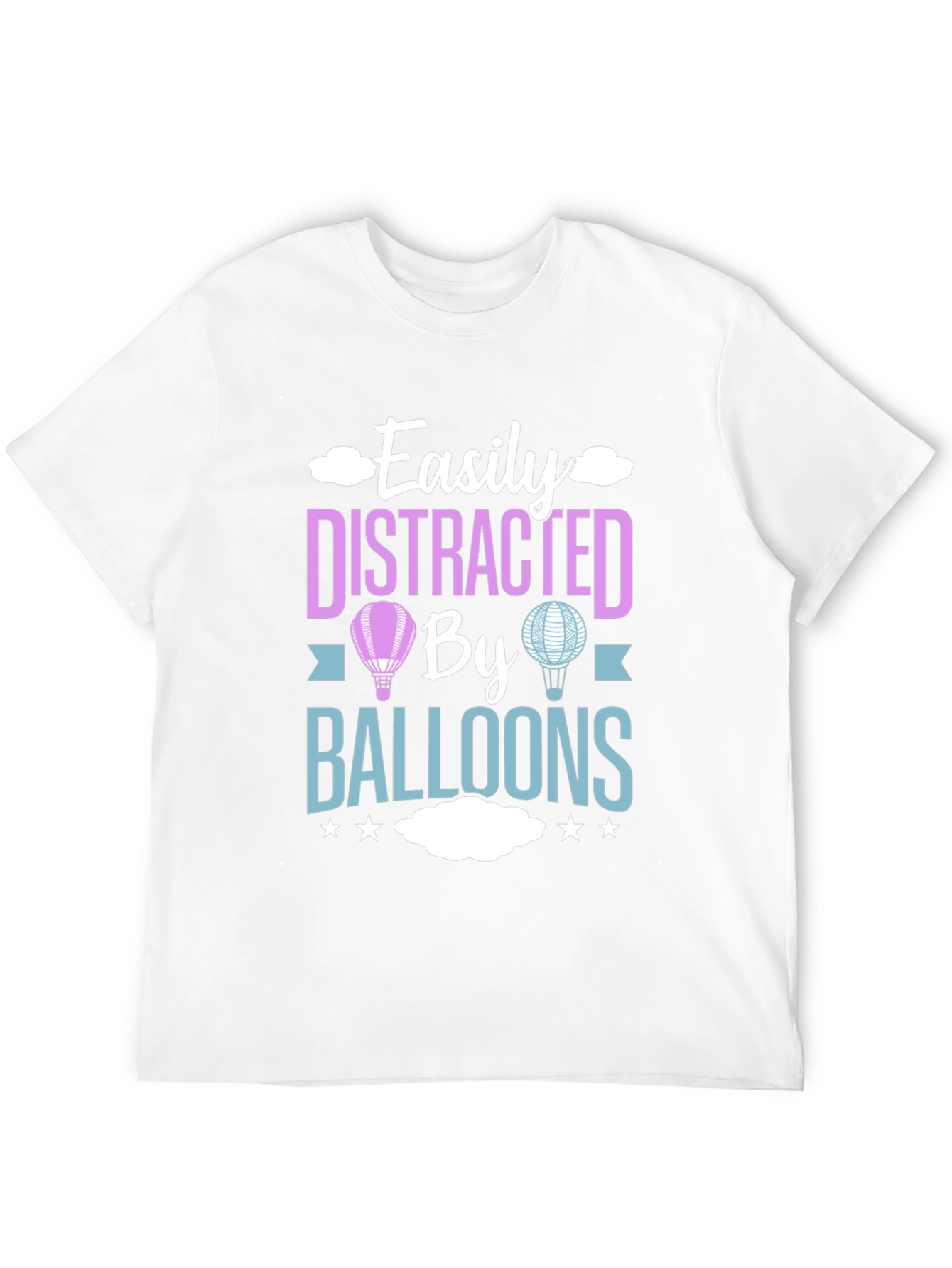 Black Easily Distracted By Balloons T-Shirt view 12