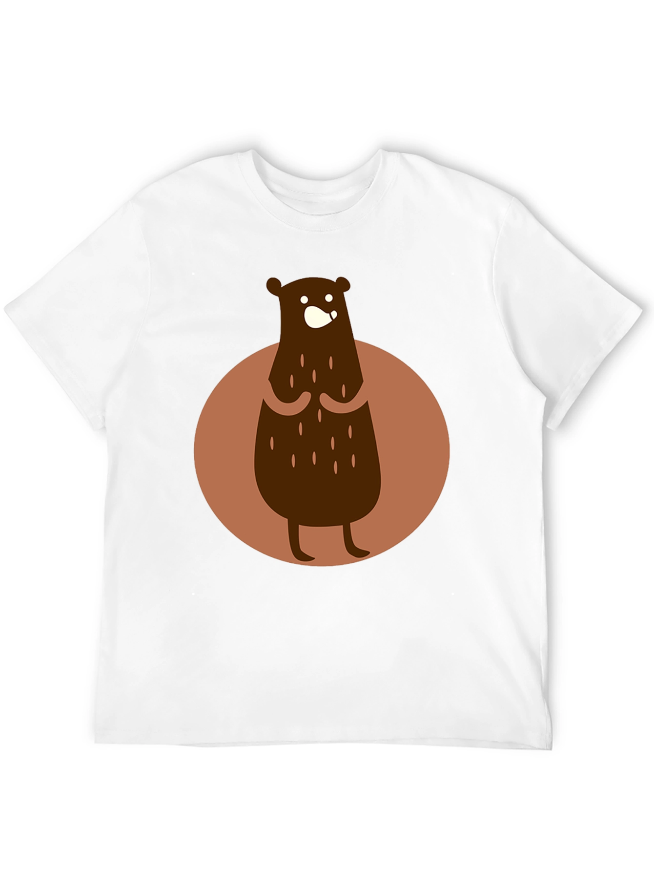 Black Bear Graphic Print Crew Neck T-Shirt - Casual Black Tee view 12