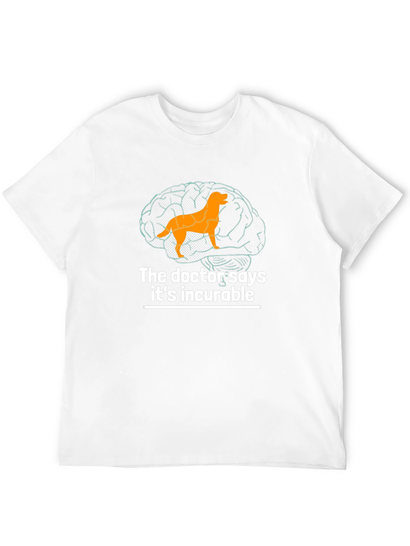 Black Dog Brain Incurable T-Shirt - Novelty Graphic Tee view 12