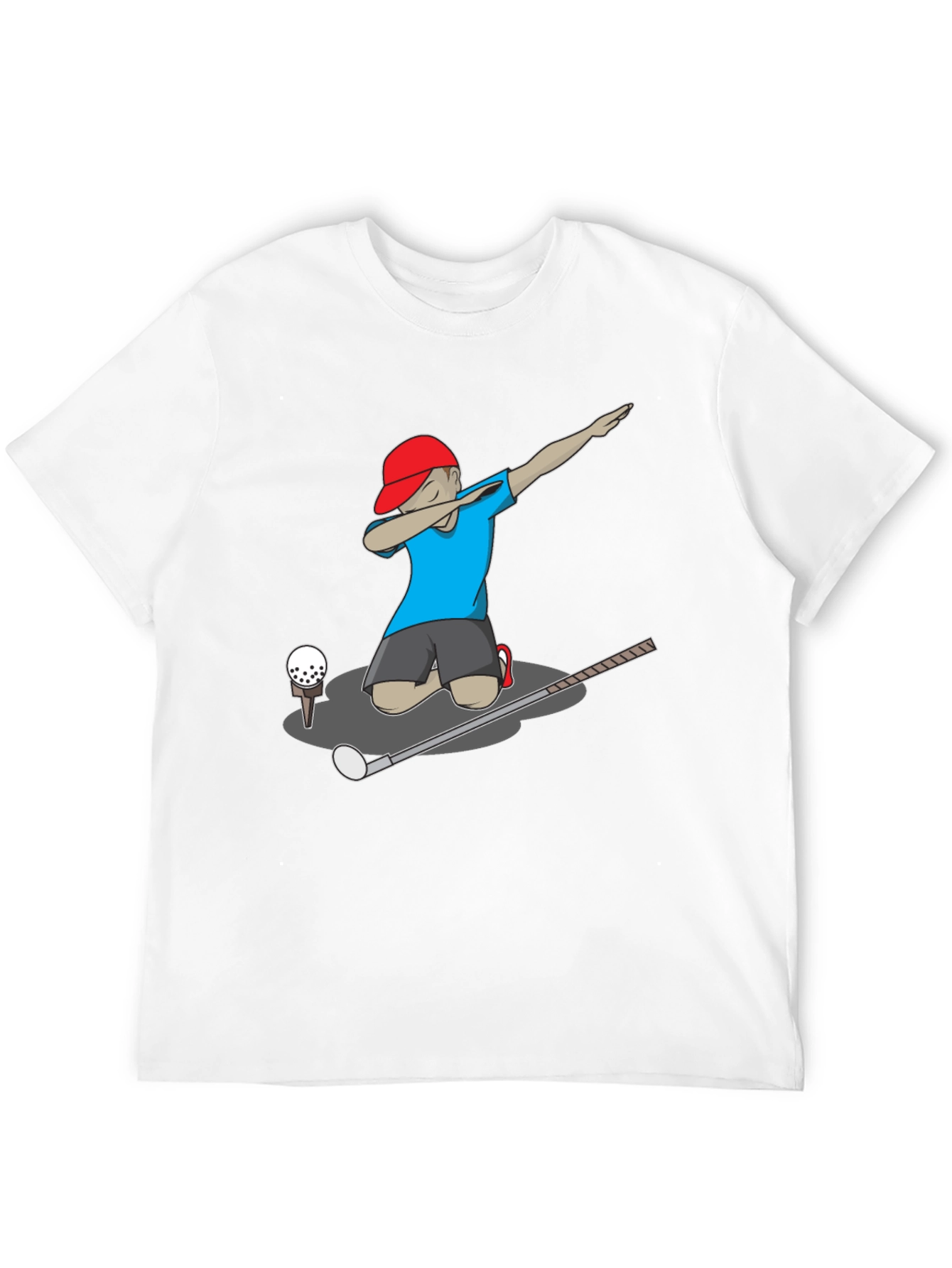 Black Dabbing Golfer Graphic T-Shirt view 12