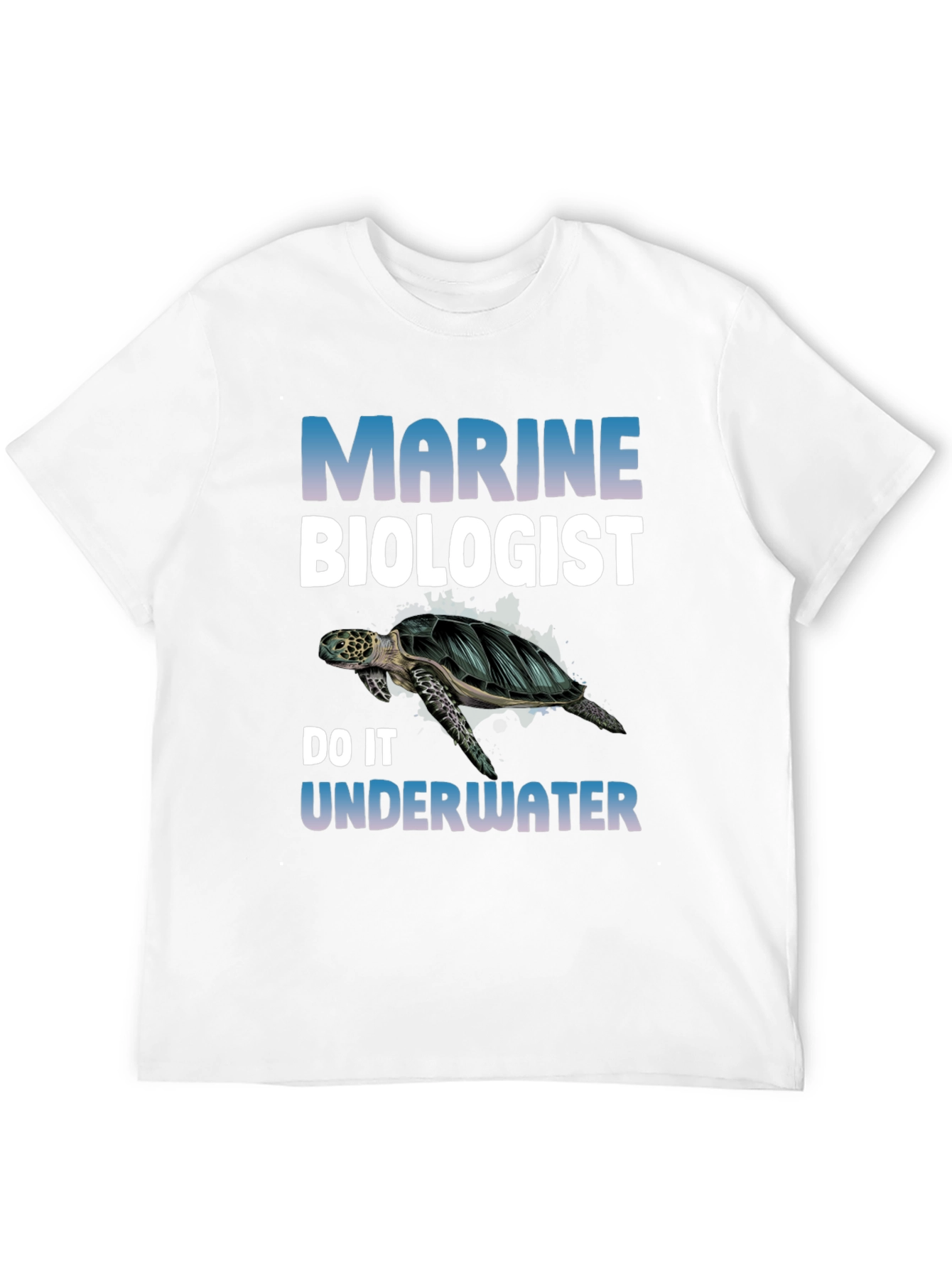 Black Marine Biologist Turtle Graphic Tee view 12