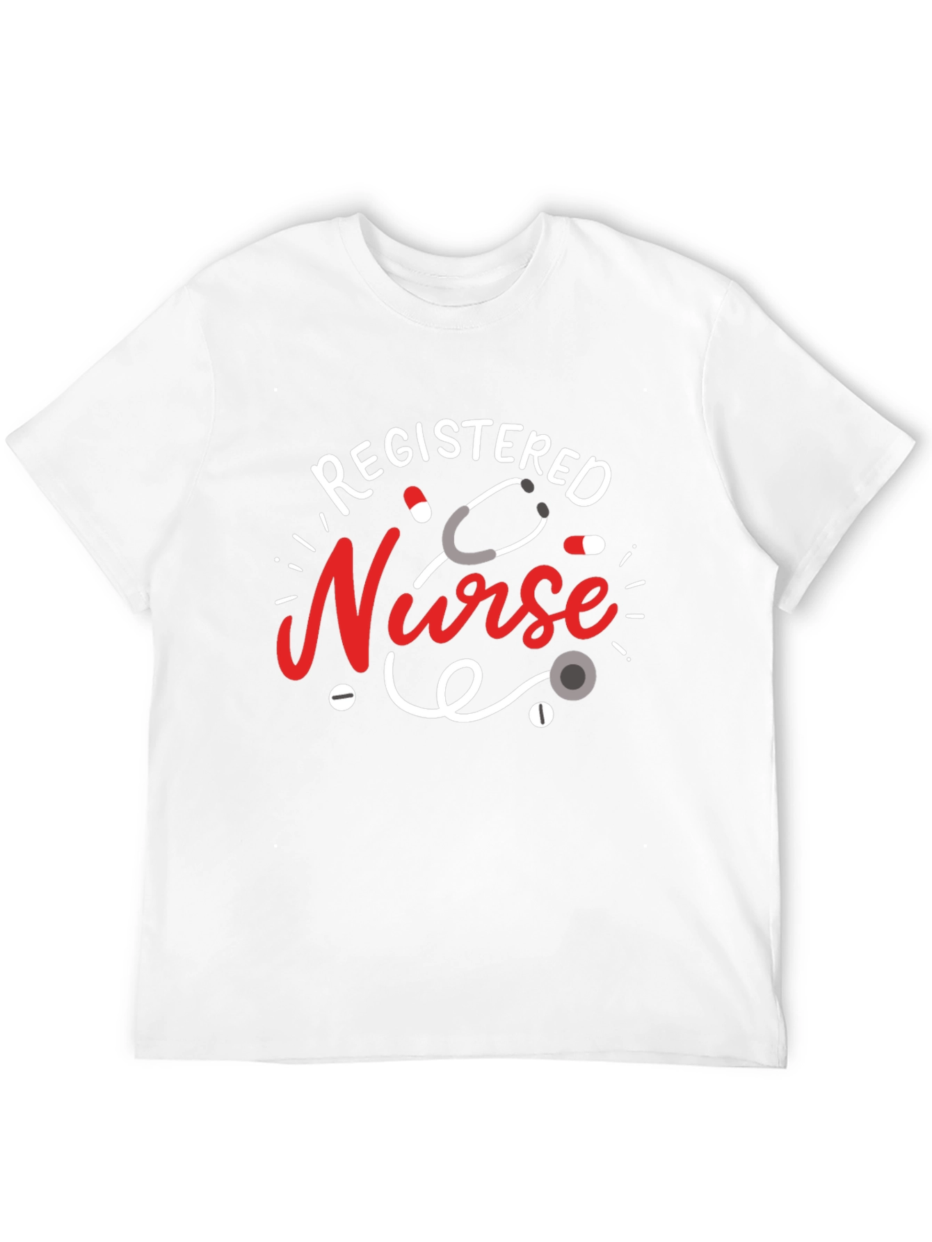 Registered Nurse Graphic T-Shirt - Black Cotton Blend - 12