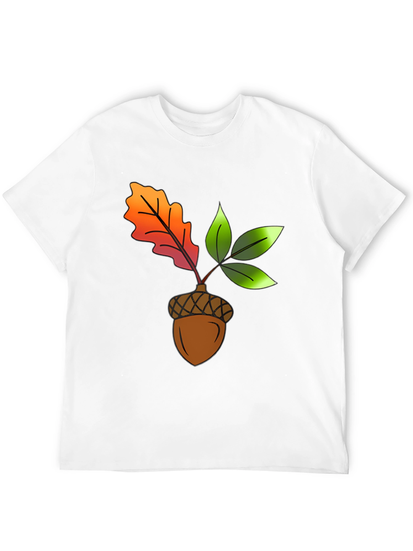 Black Acorn & Leaves Graphic T-Shirt view 12