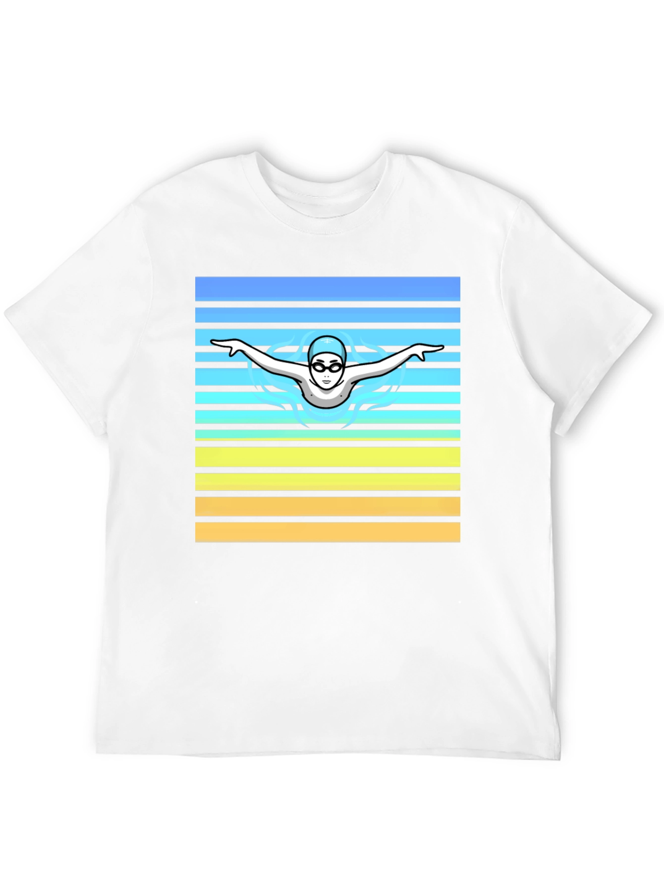 Black Swimmer Graphic Tee - Retro Style view 12