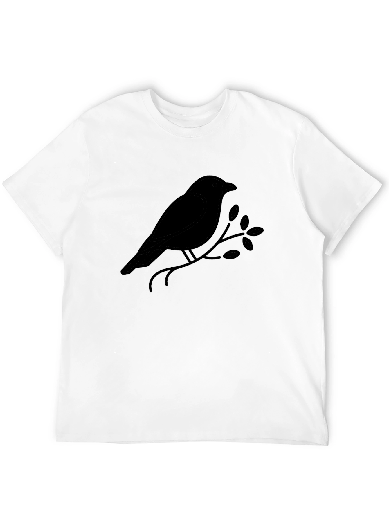 Black Black Bird on Branch Graphic T-Shirt - Mens view 12