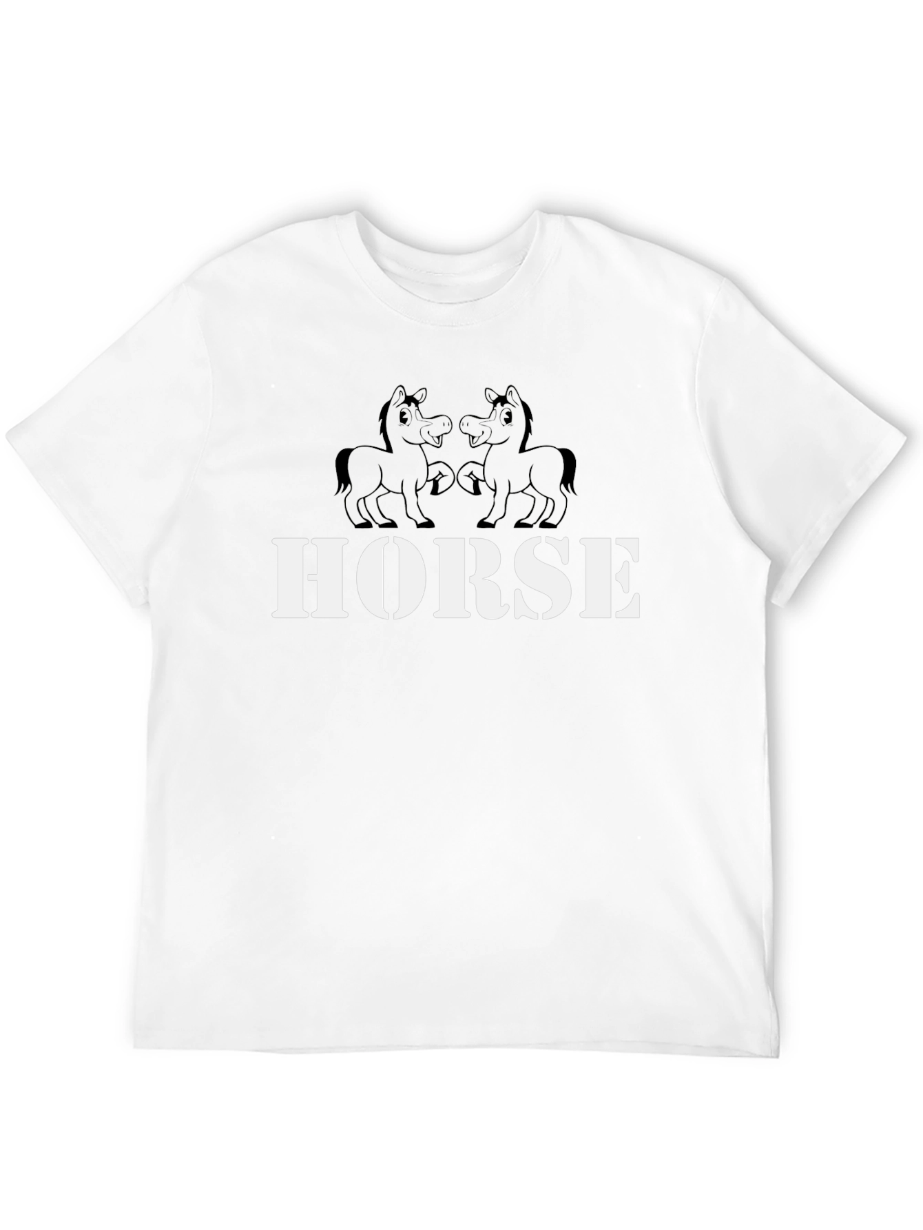 Black Horse Graphic Tee - Black Cotton T-Shirt view 12