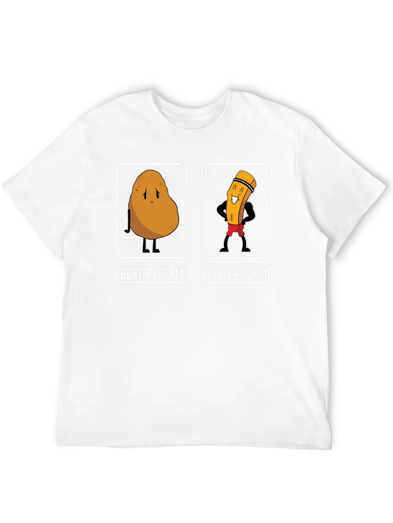 Black Gym Potato Funny Workout T-Shirt view 12