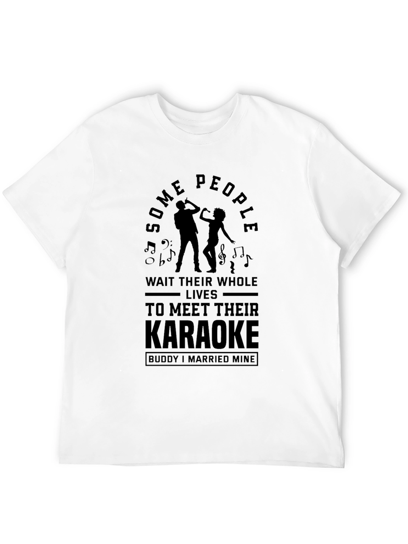 Black Karaoke Buddy T-Shirt - Funny Music Lover Tee view 12