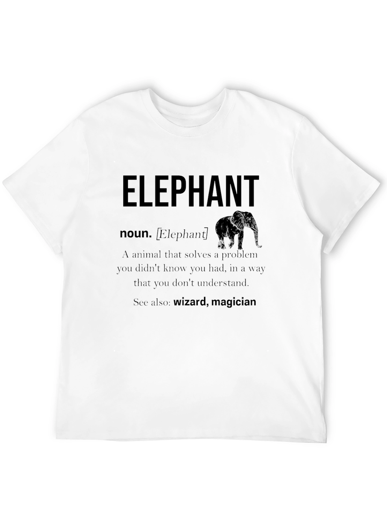 Black Elephant Definition T-Shirt view 12