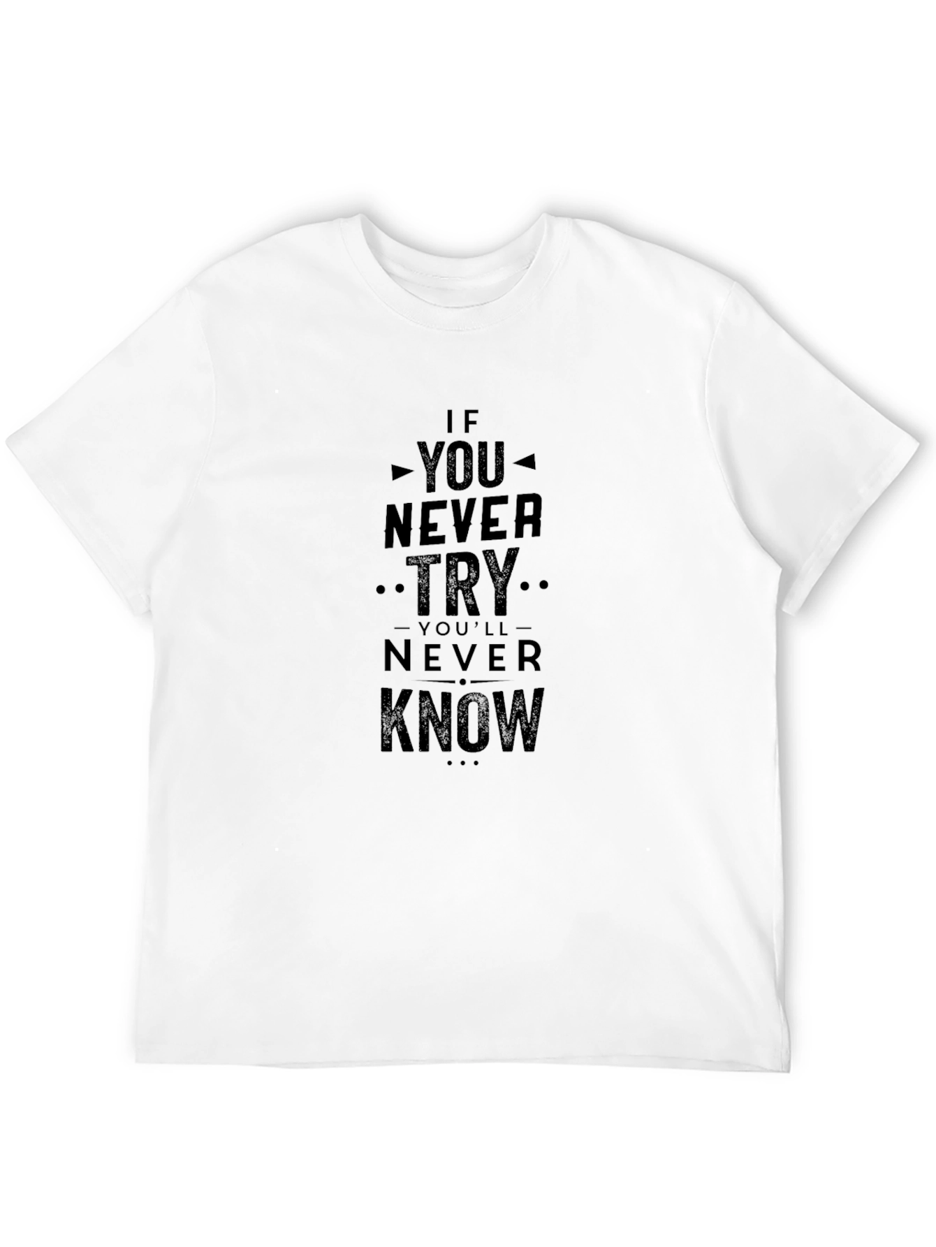 Black Inspirational 'Never Try' Black Graphic Tee view 12