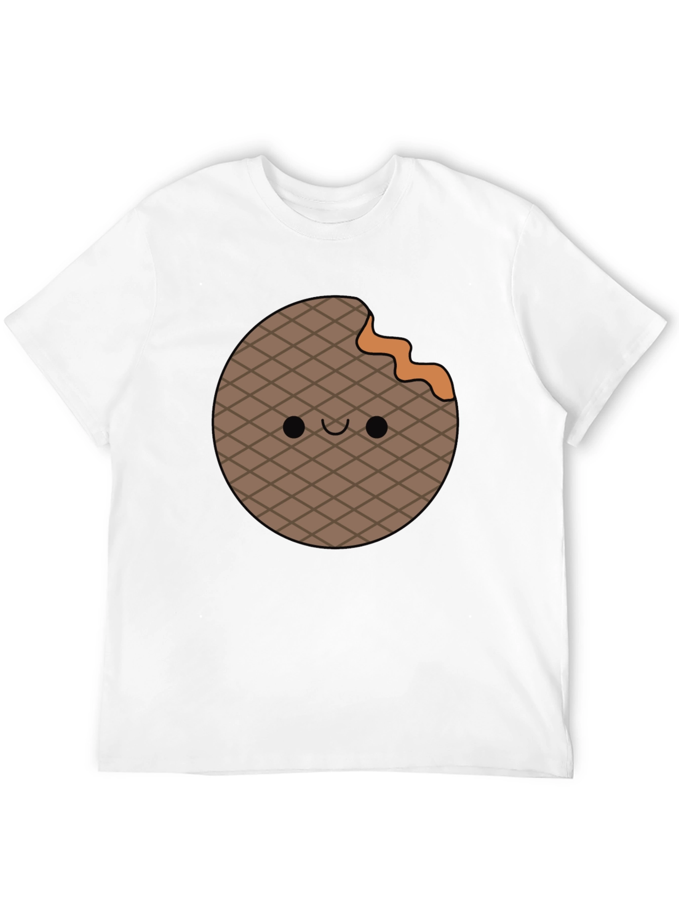 Black Cute Waffle Bite T-Shirt - Fun Foodie Apparel view 12