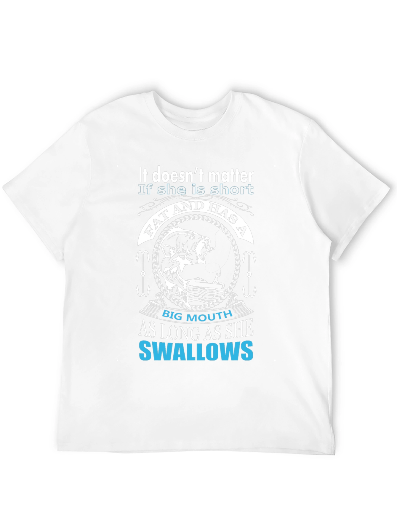 Black Fishing Humor T-Shirt -  Big Mouth Swallows Tee view 12