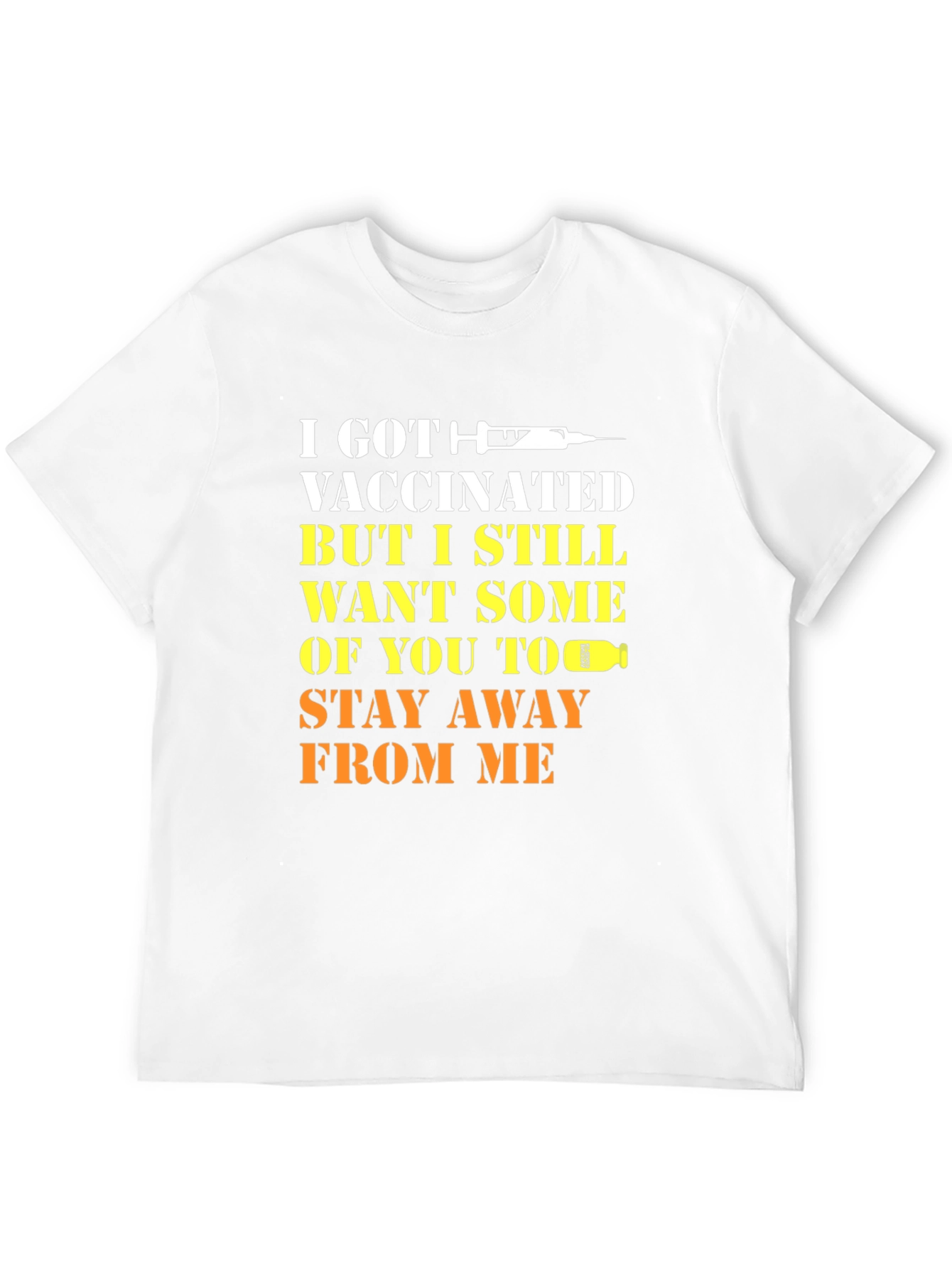 Black Vaccinated Humor T-Shirt Stay Away Tee view 12