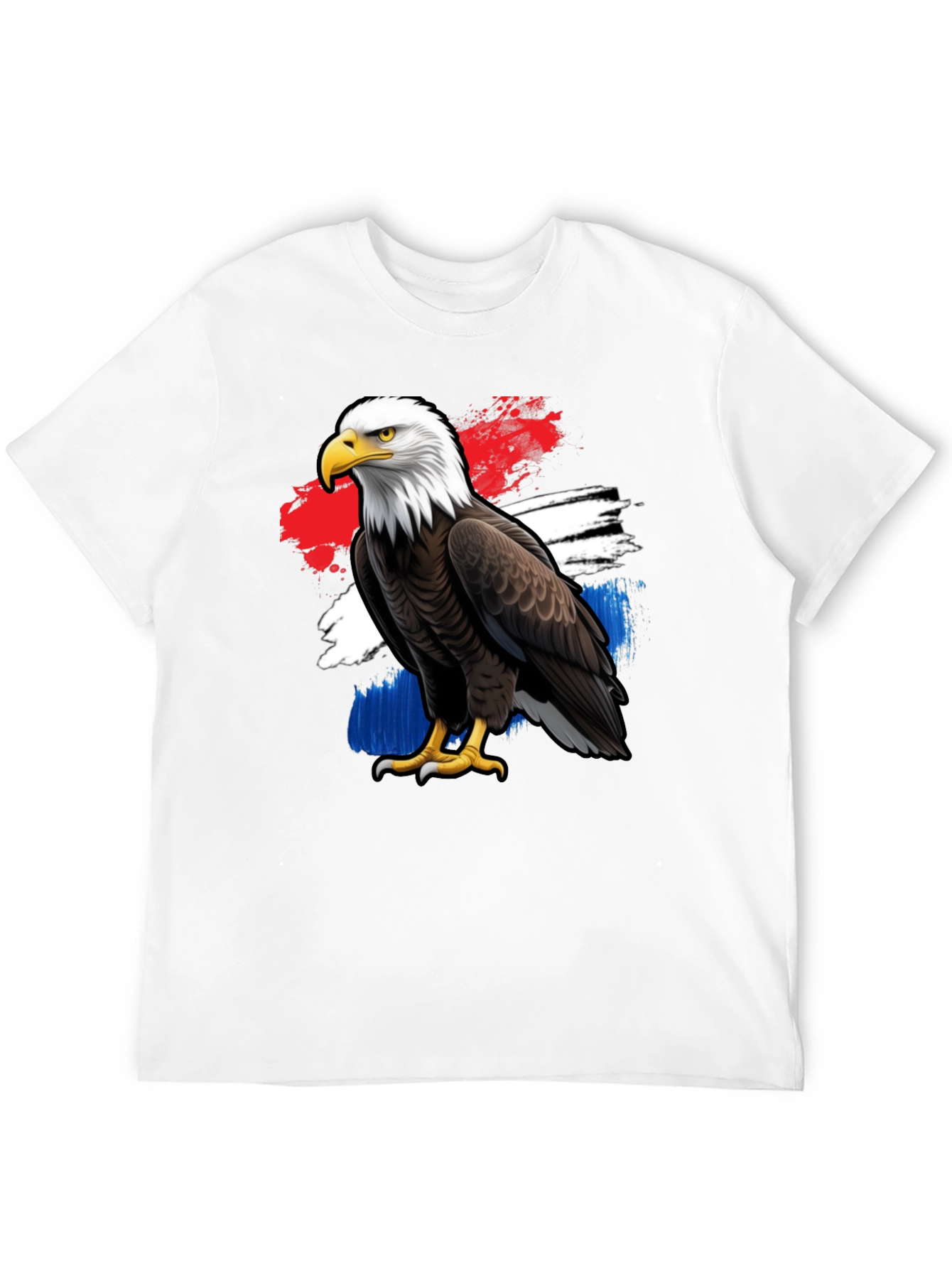 Black Patriotic Eagle Graphic Tee - Black Crew Neck T-Shirt view 12