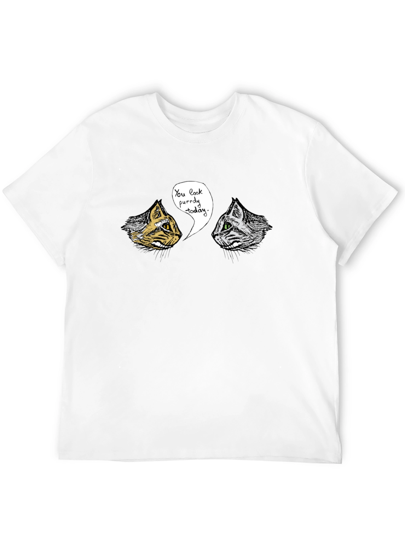 Black Purr-fectly Funny Cat Graphic T-Shirt view 12