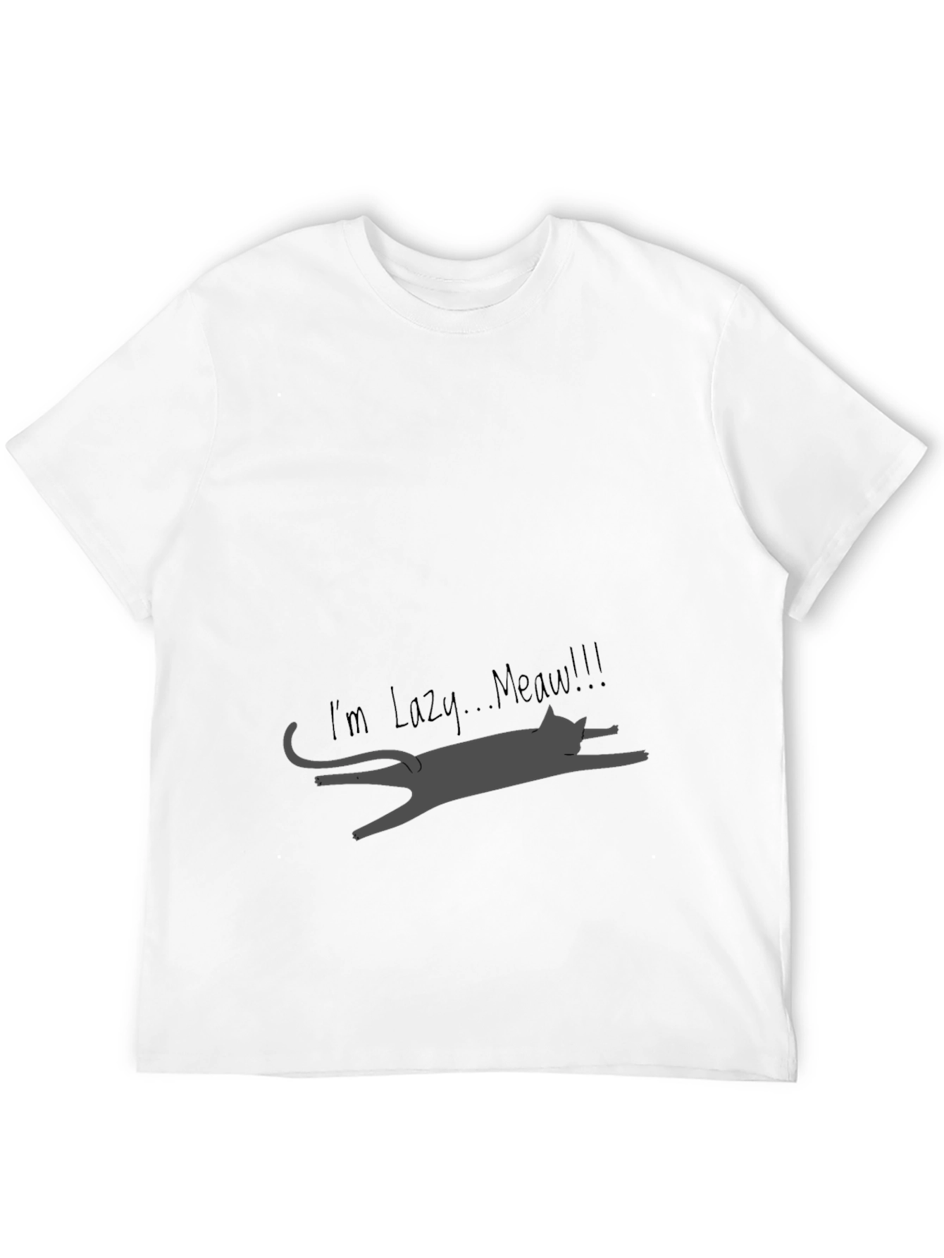 Black Lazy Cat Graphic Tee - Soft Cotton Blend, Unisex Fit view 12