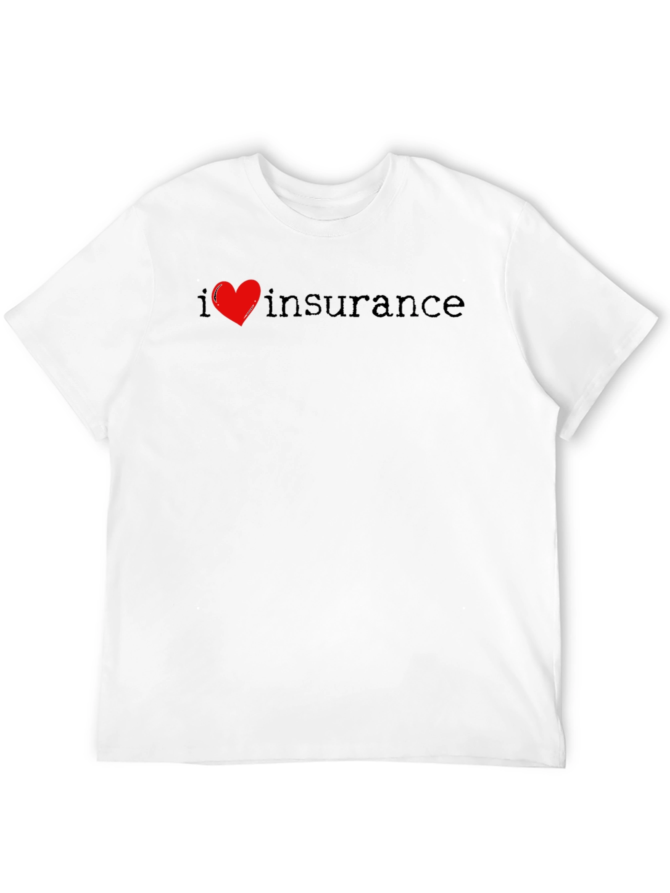 Black I Love Insurance T-Shirt Black Cotton view 12