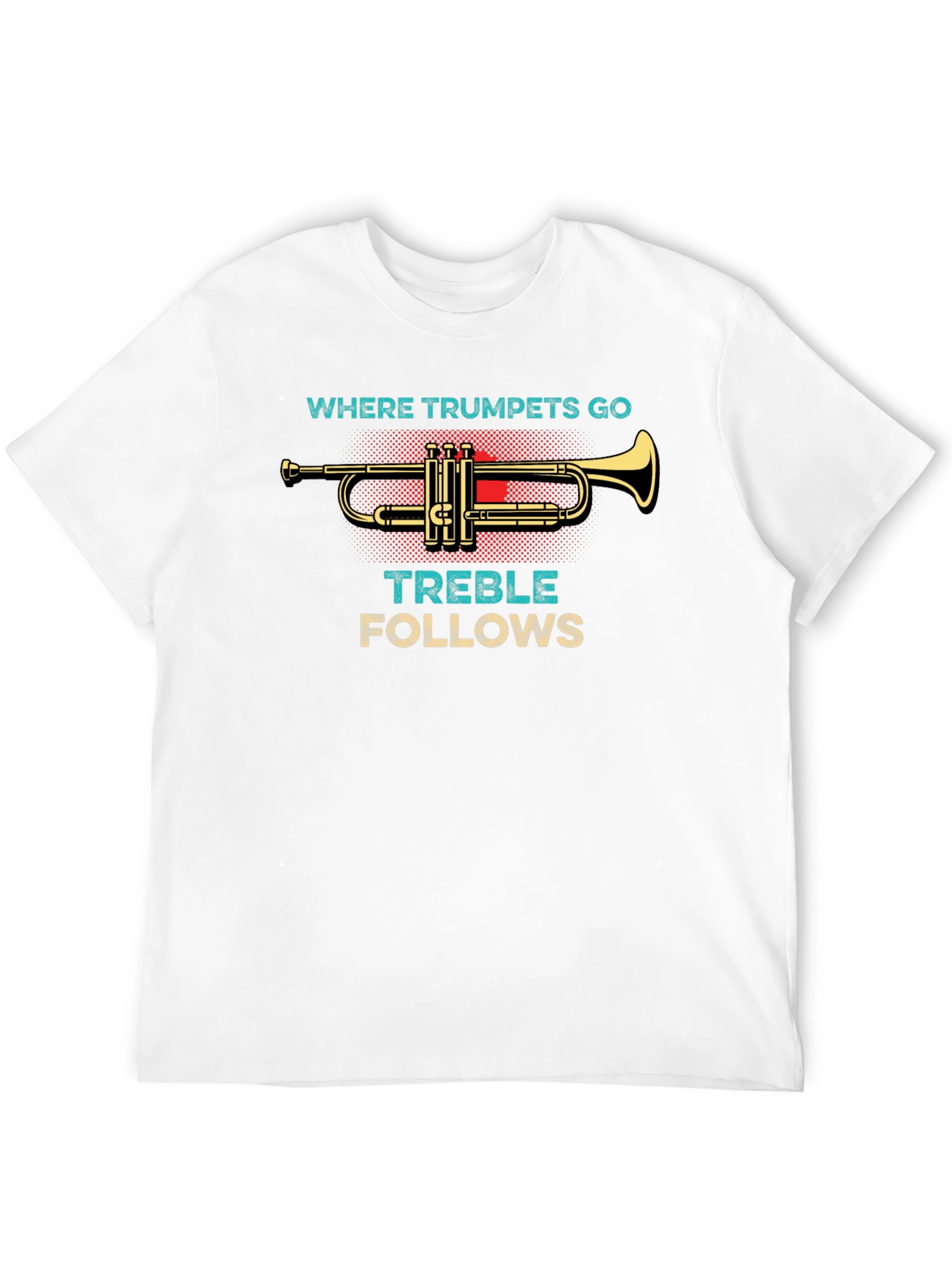 Black Where Trumpets Go Treble Follows Black T-Shirt view 12