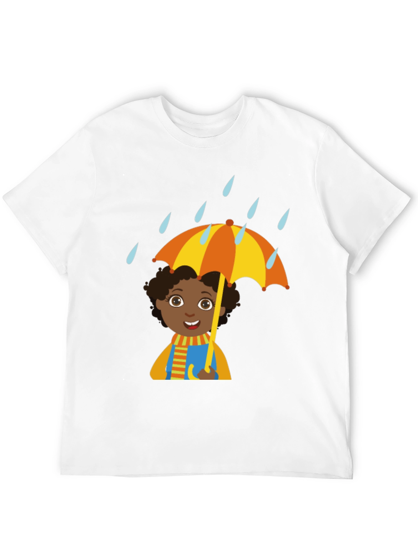 Black Rainy Day Cartoon T-Shirt view 12