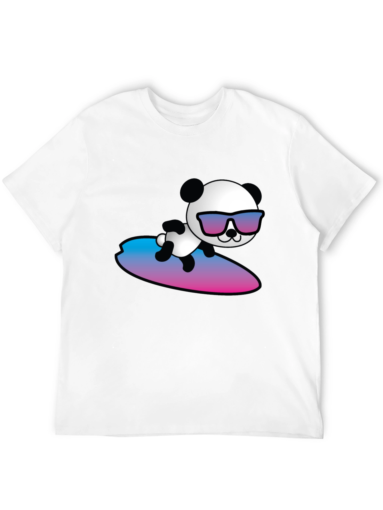 Black Surfing Panda T-Shirt - Cool Graphic Tee view 12