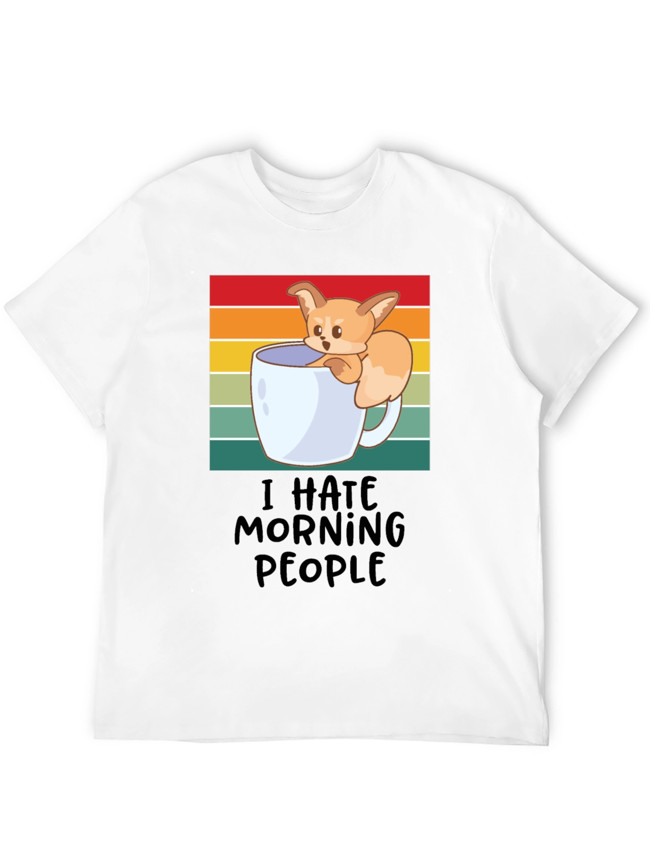 Black I Hate Morning People Fox Graphic Tee view 12