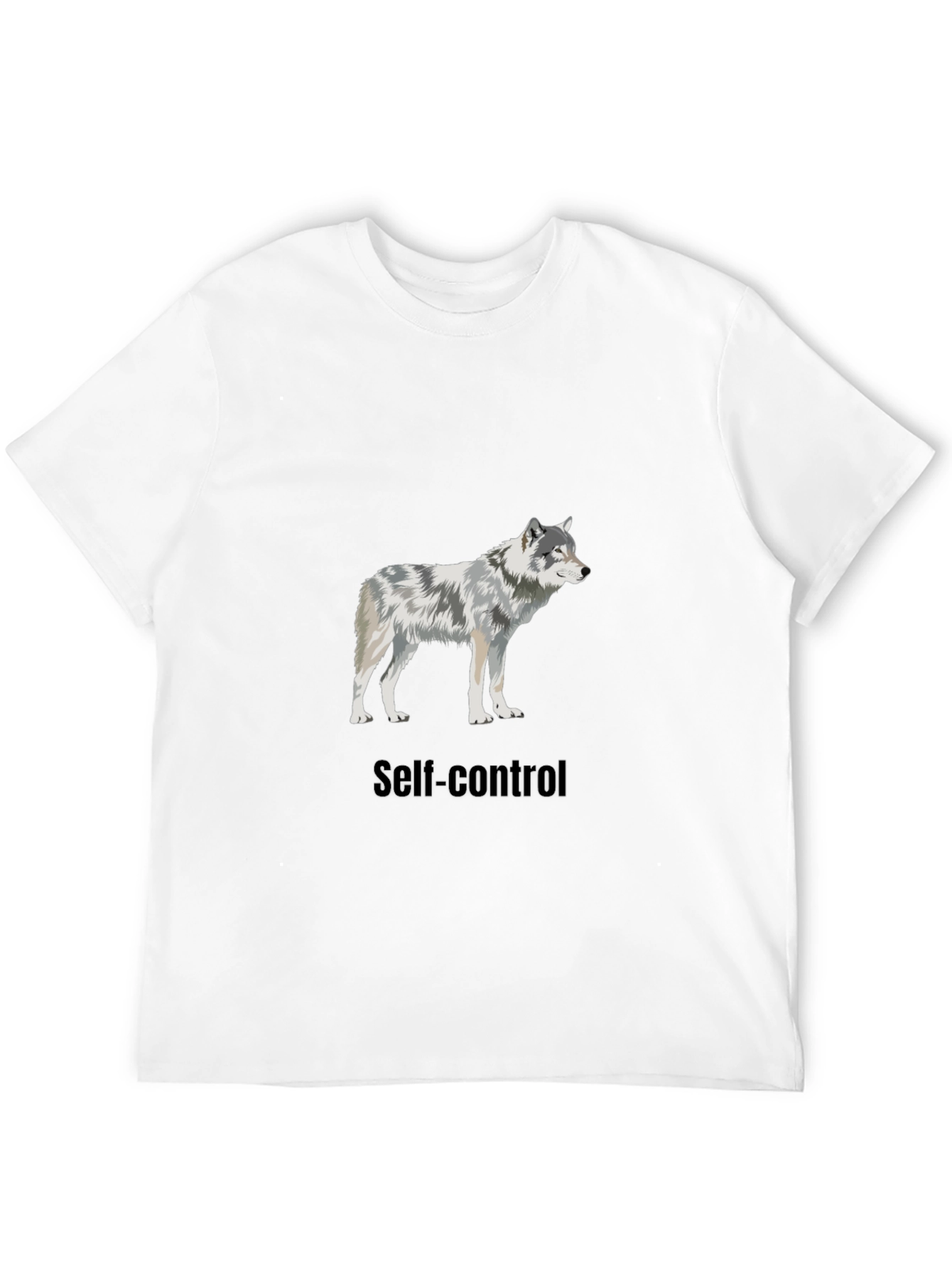 Black Self-Control Wolf Graphic T-Shirt view 12