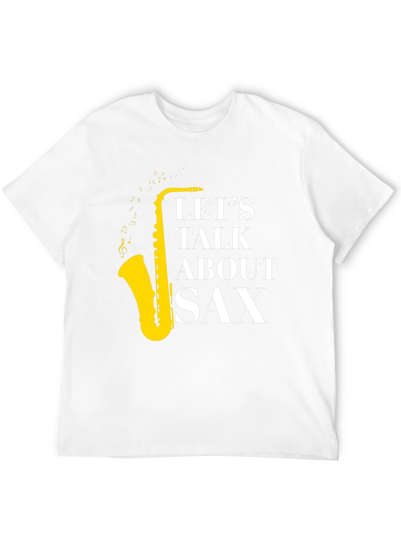 Black Let's Talk About Sax T-Shirt - Musician Apparel view 12