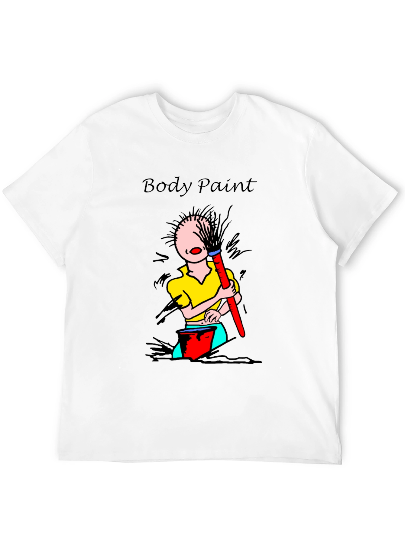 Black Body Paint T-Shirt - Whimsical Design view 12