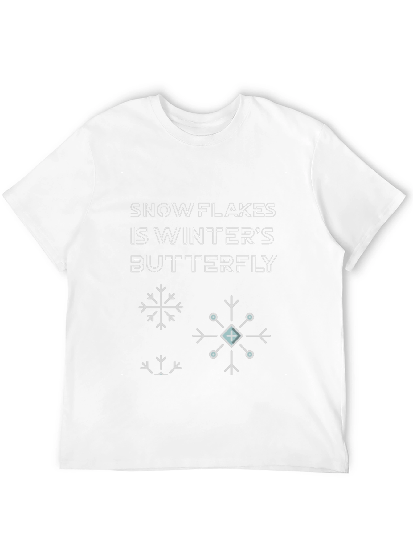Black Snowflake Winter Butterfly Graphic Tee view 12