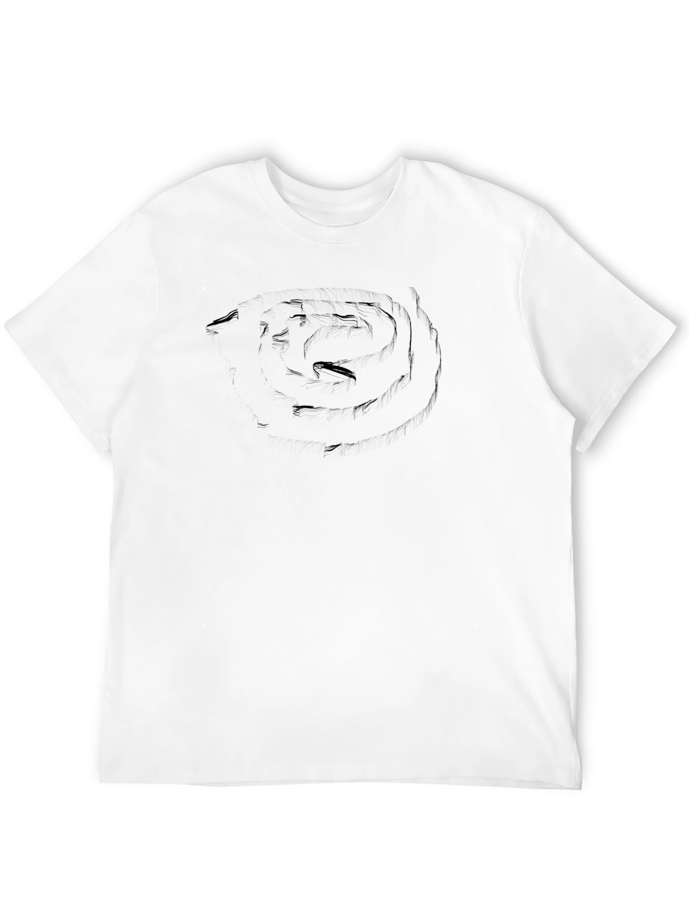 Black Men's Black Graphic Tee - Abstract Design view 12