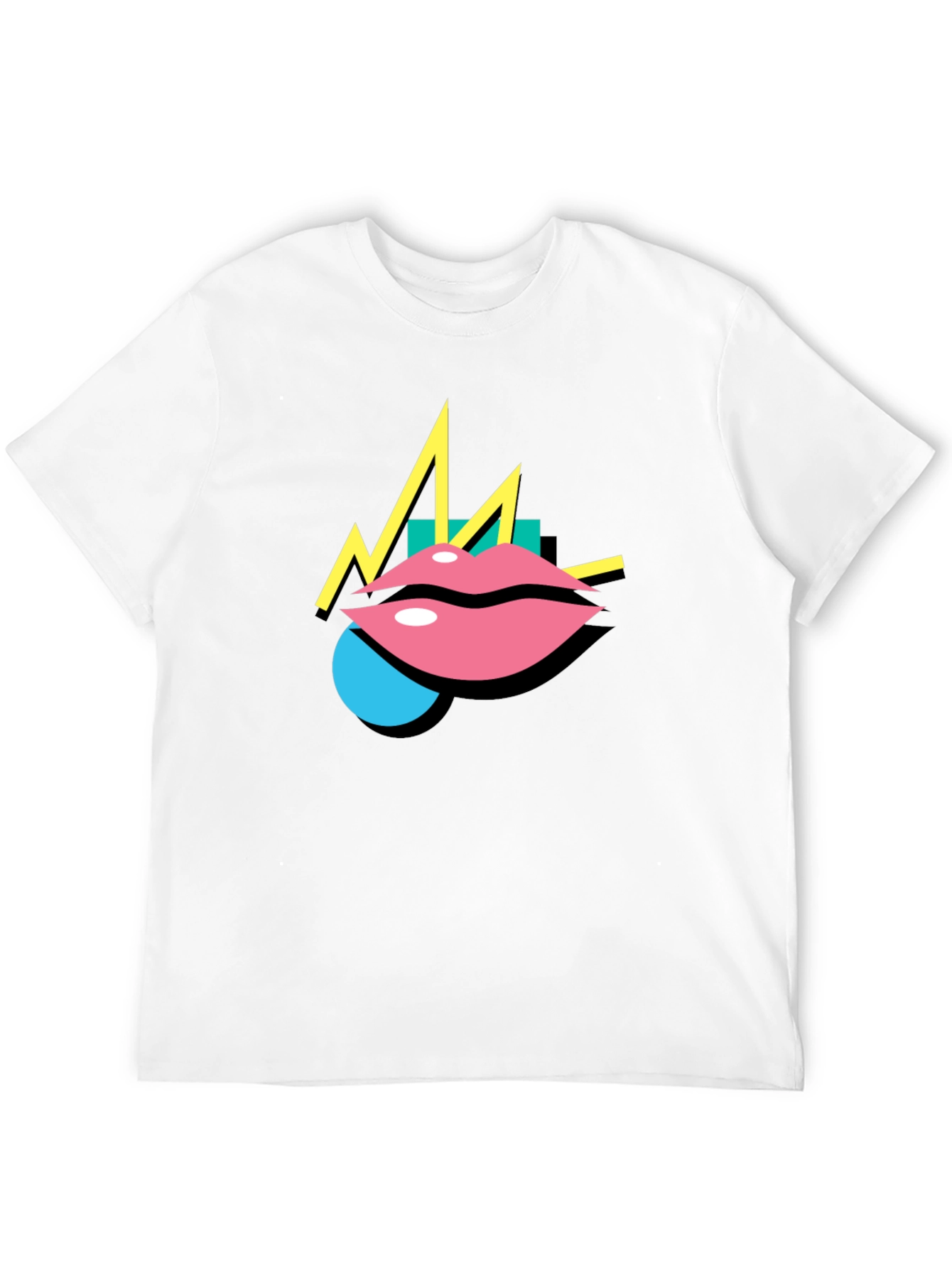 Black Retro Lips Graphic Black T-Shirt view 12