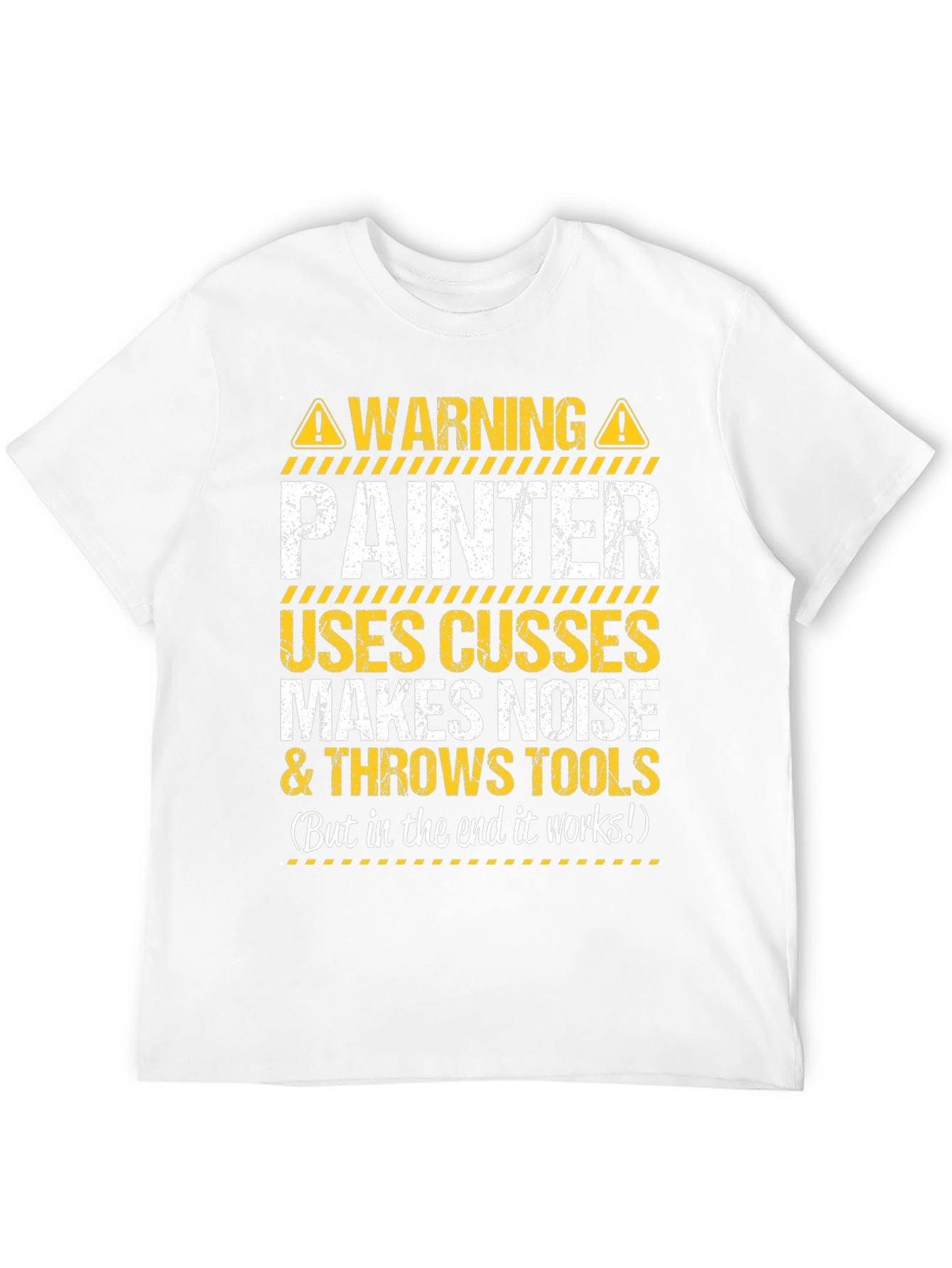 Black Warning Painter T-Shirt: Uses Cusses and Throws Tools view 12
