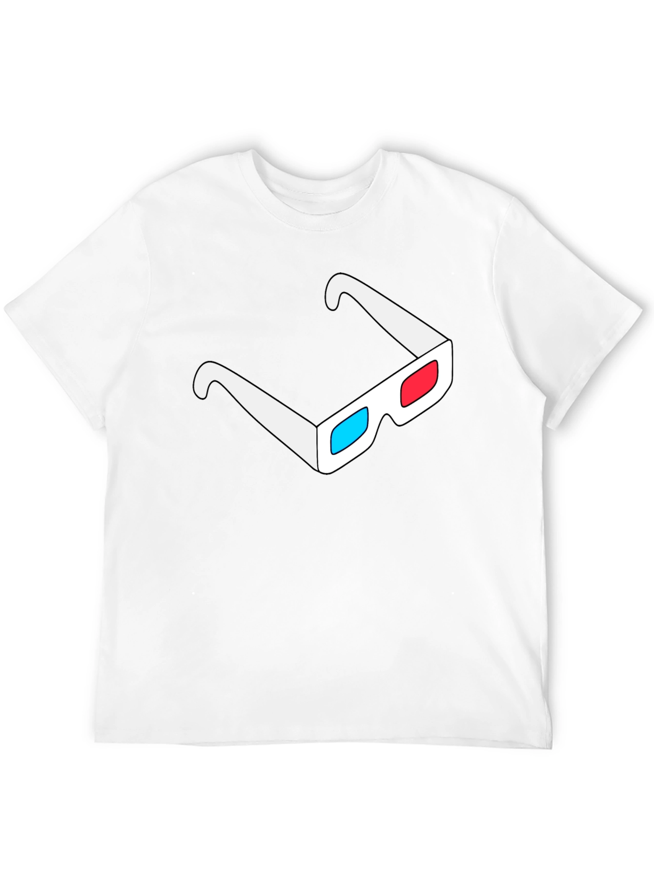 Black 3D Glasses Graphic Black T-Shirt view 12