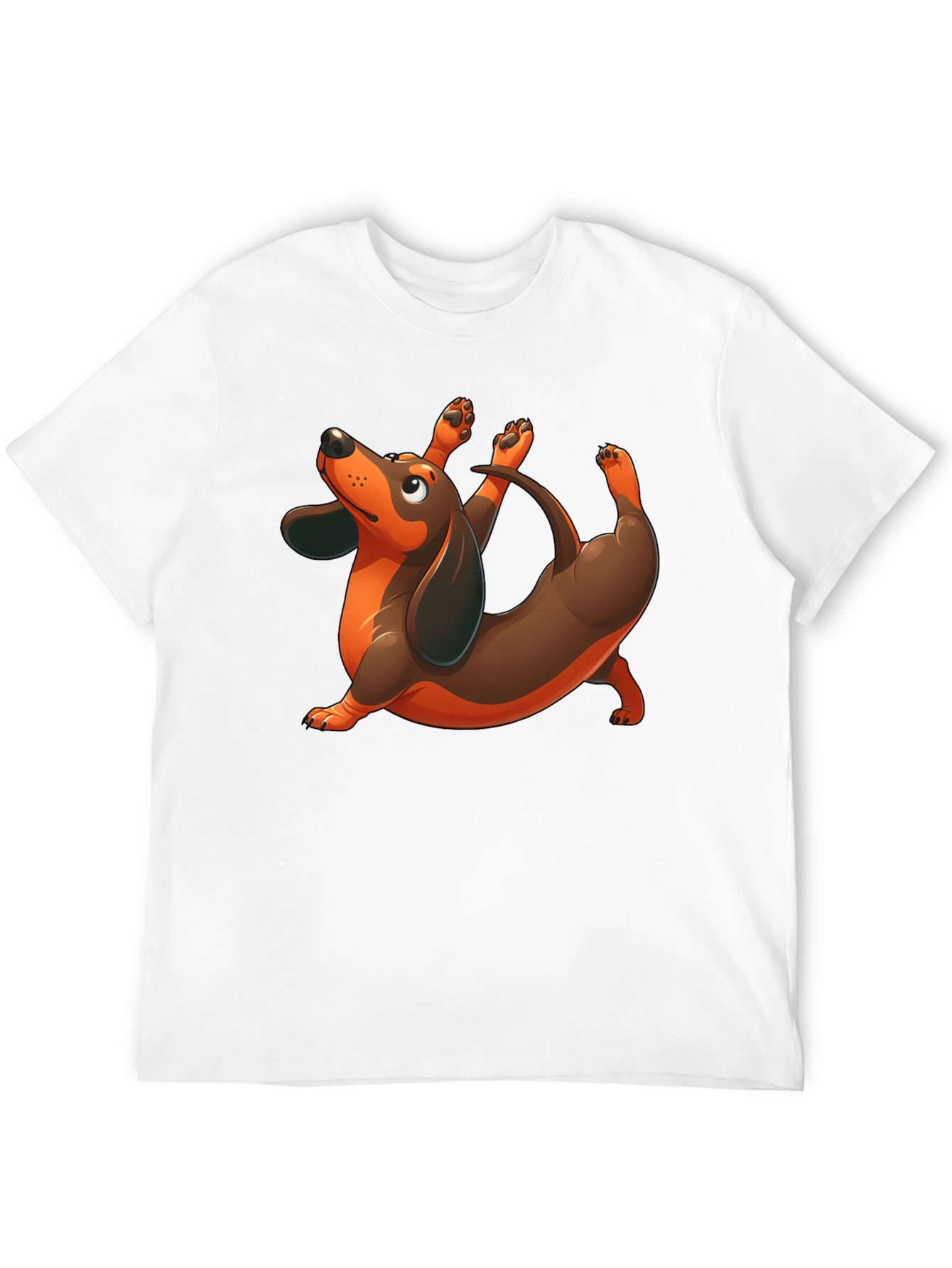 Black Yoga Dachshund Black T-Shirt view 12