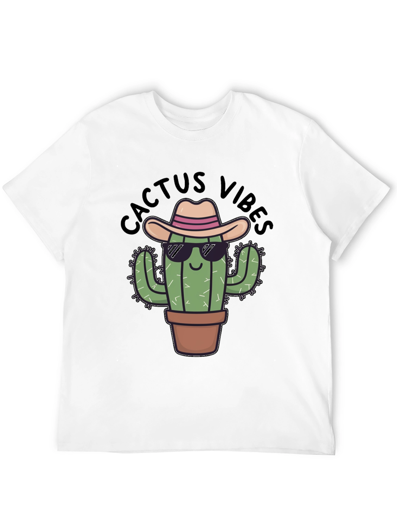 Black Cactus Vibes Tee: Cool Desert Humor view 12
