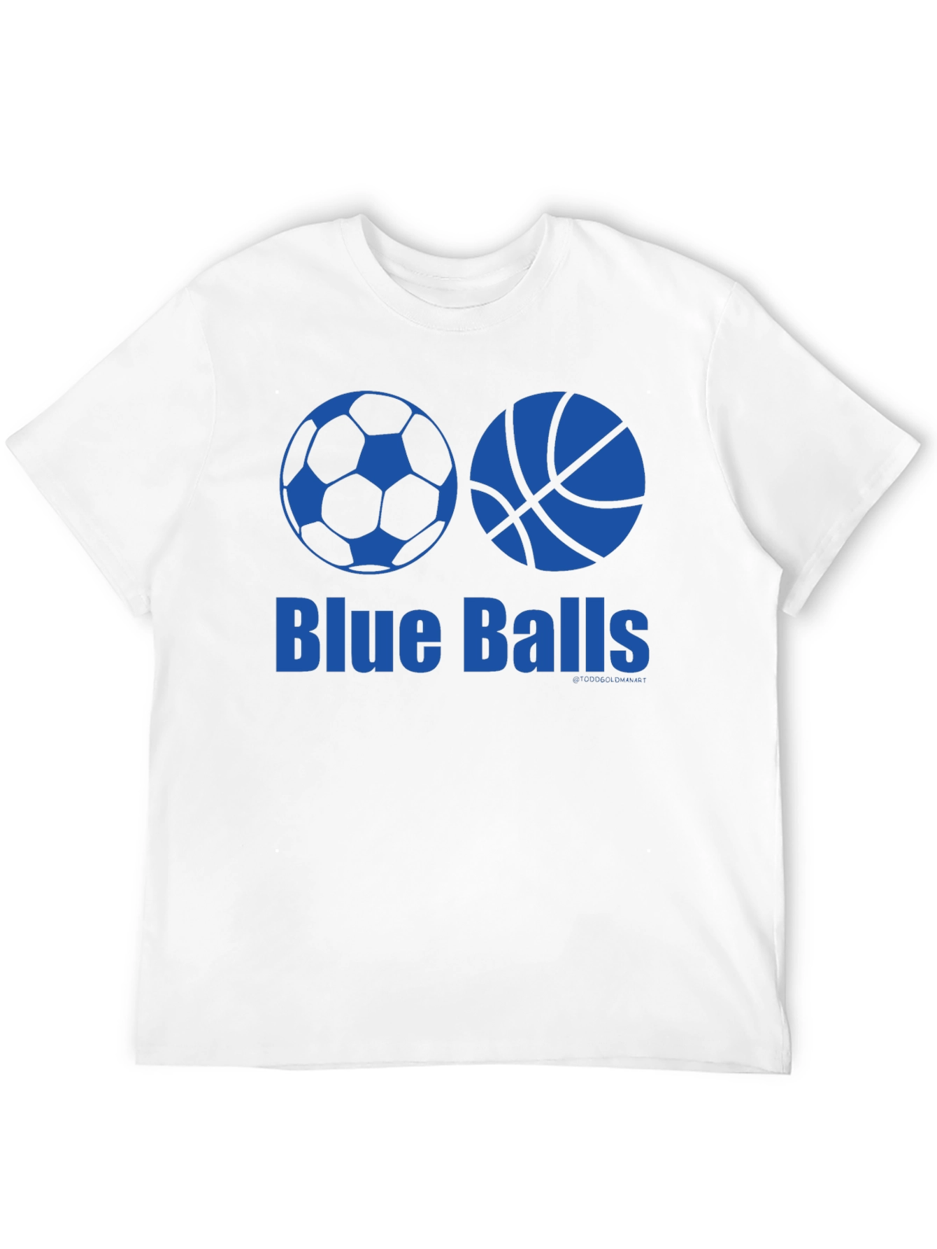 Black Blue Balls Graphic T-Shirt - Soccer & Basketball Design view 12