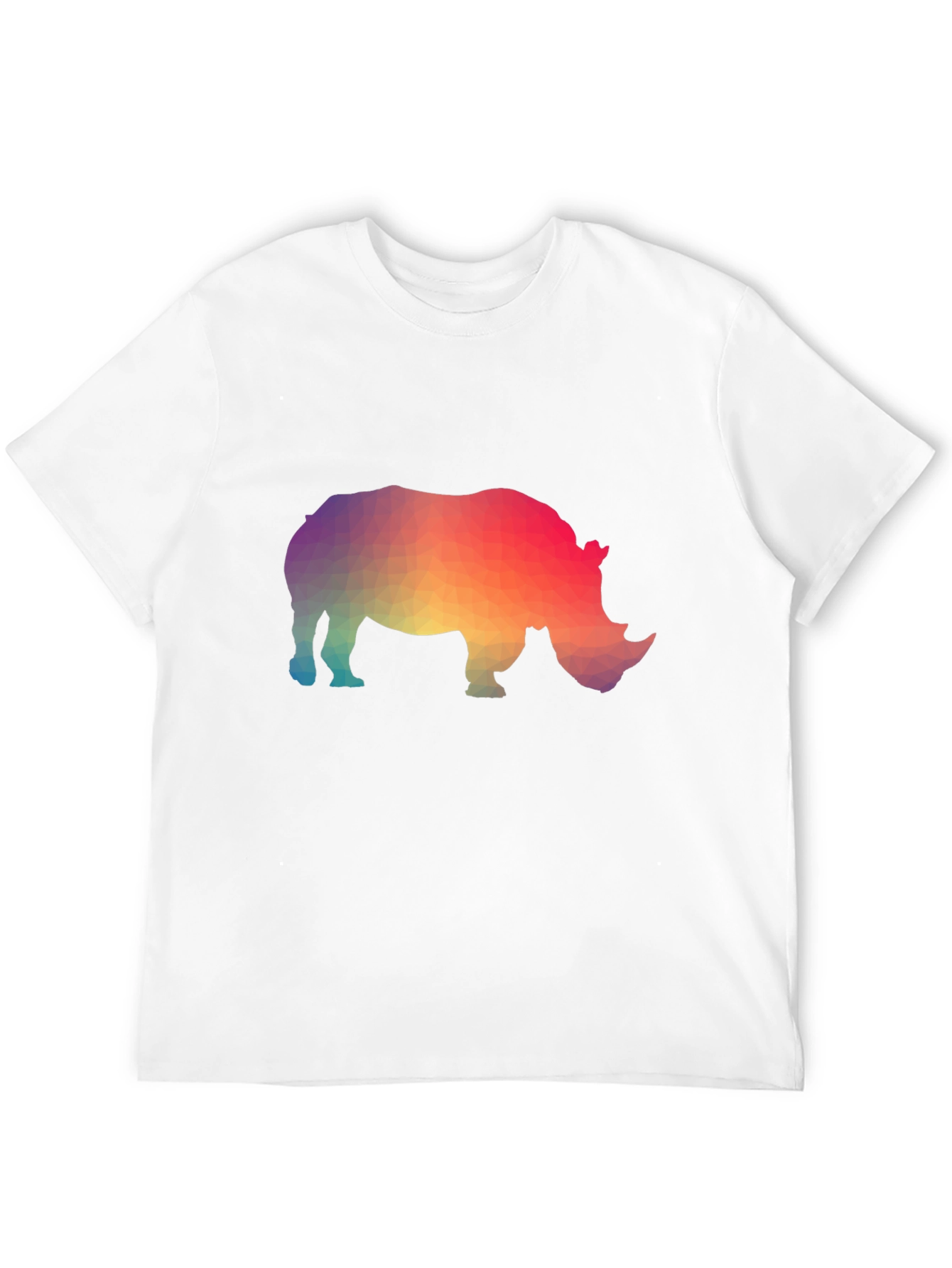 Black Geometric Rhino Graphic T-Shirt - Trendy Animal Tee view 12