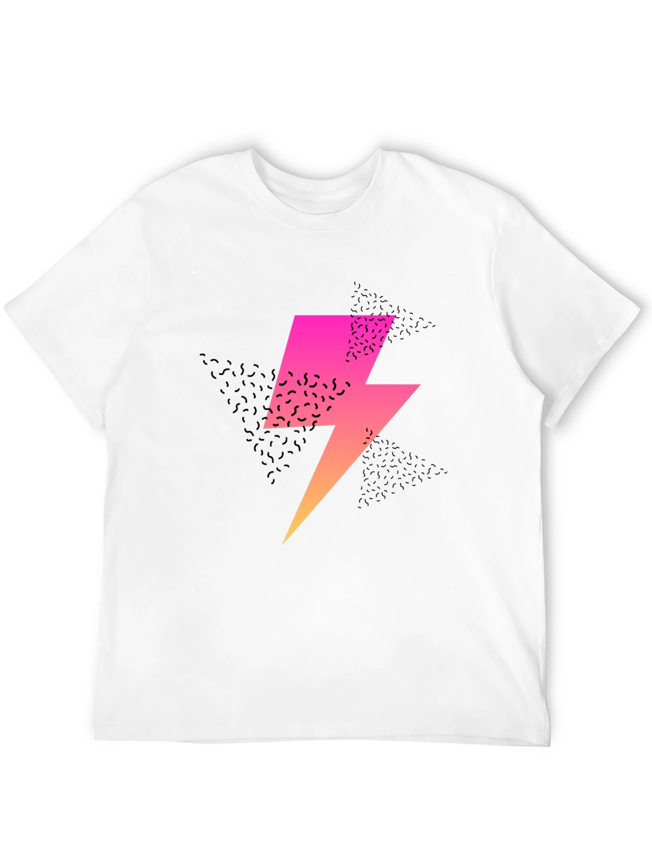 Black Retro Lightning Bolt Graphic T-Shirt view 12