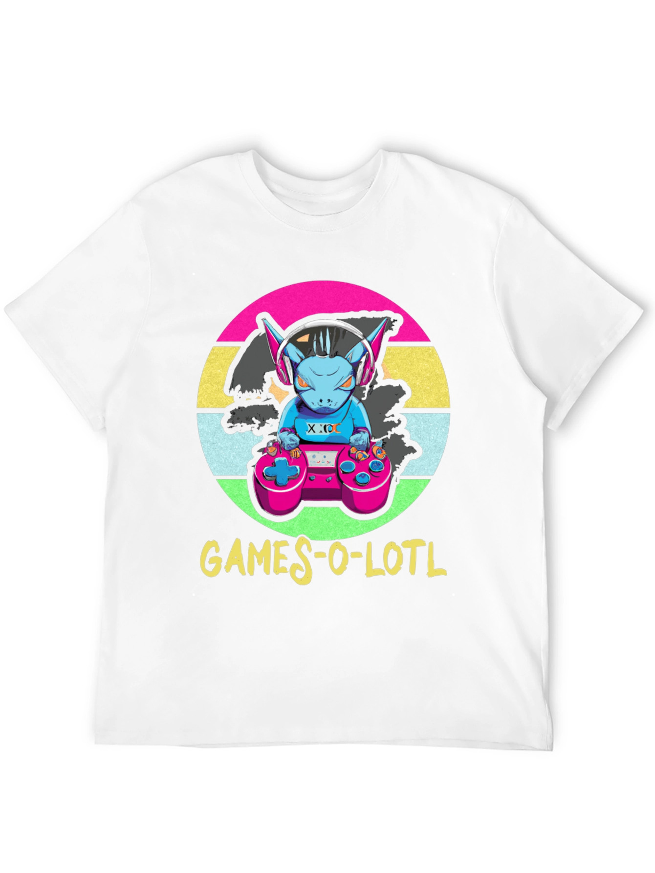 Black Games-O-Lotl T-Shirt - Retro Gamer Design view 12